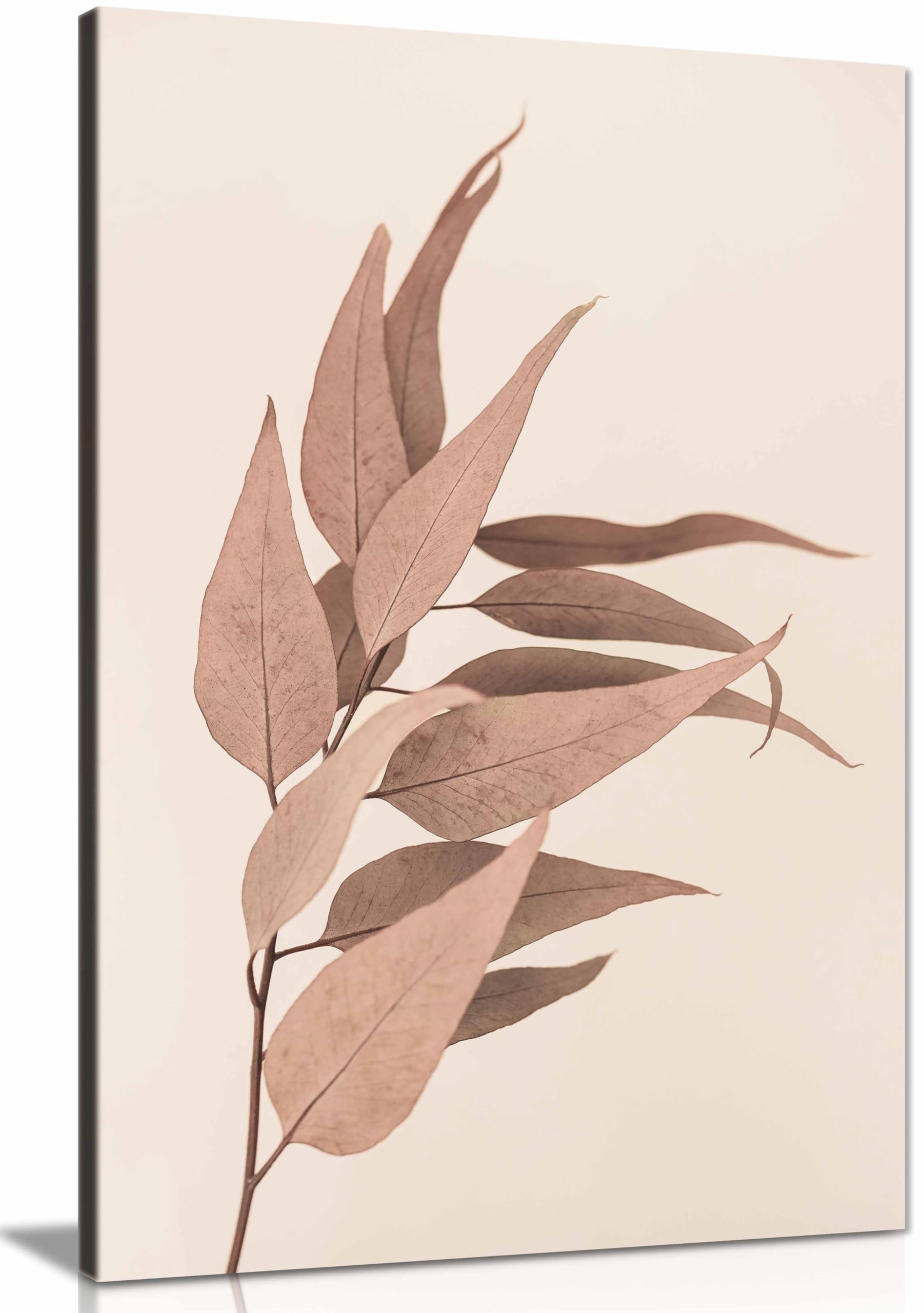 Impression sur toile d'eucalyptus séché, décoration murale encadrée pour décoration d'intérieur, 46 x 31 cm
