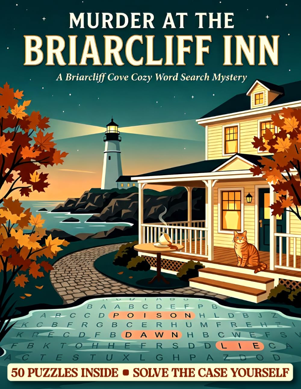 Murder at the Briarcliff Inn: A Cozy Word Search Mystery to Solve Yourself: 50 Puzzles, Hidden Clues, One Killer to Name.