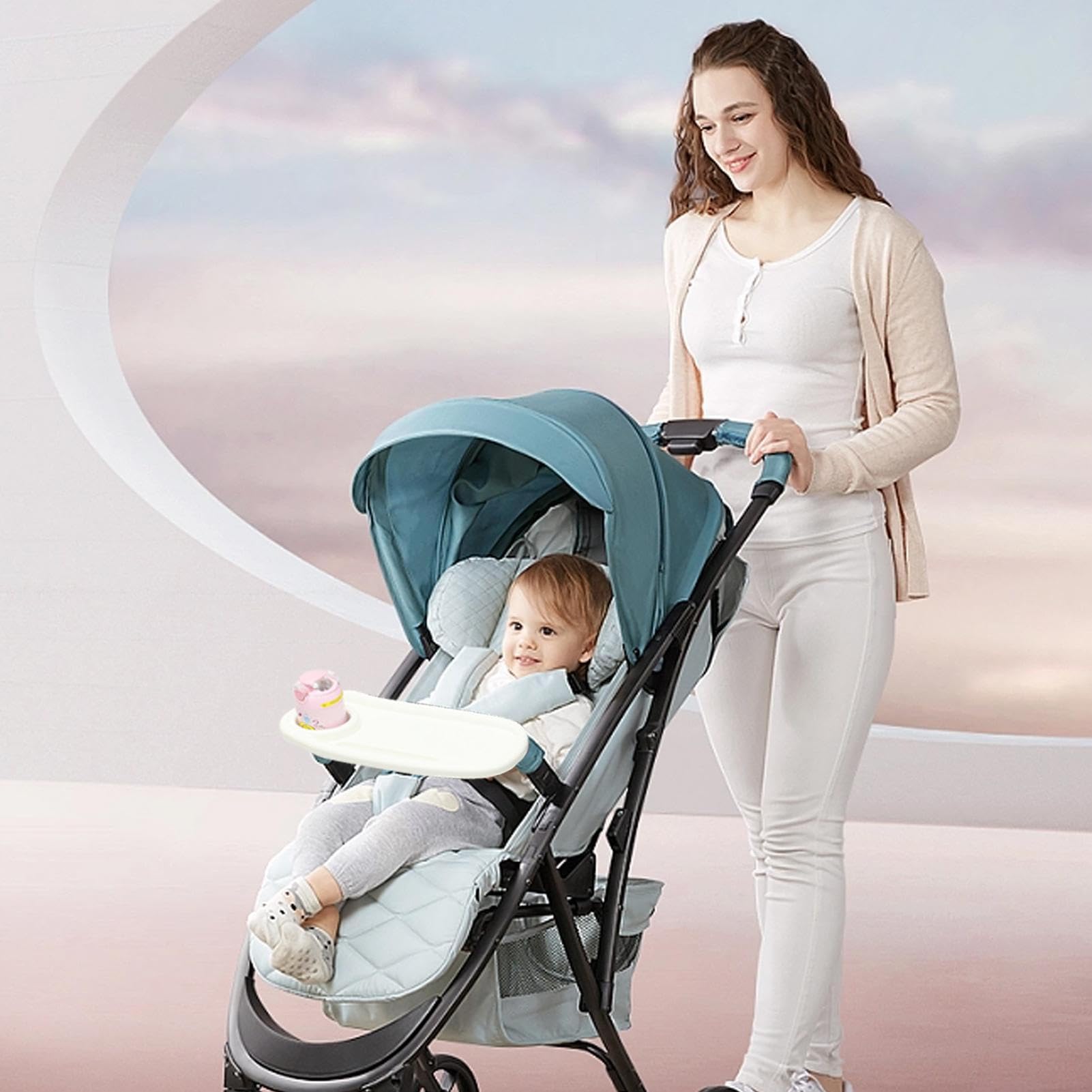 Amazon.co.jp: ベビーカートレイテーブル, カップホルダー付き取り外し  