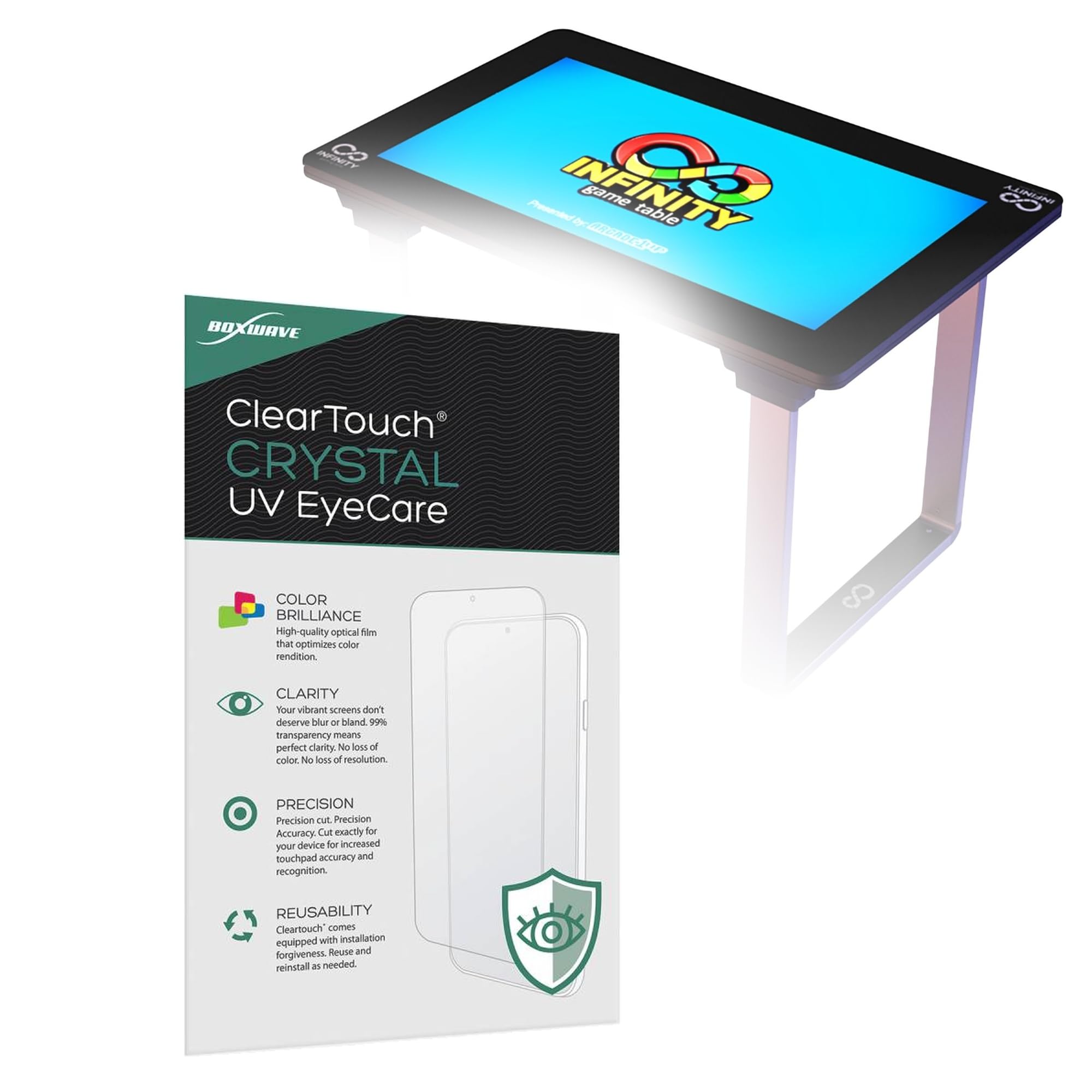 BoxWave Screen Protector Compatible with Arcade1Up Infinity Game Table (32 in) - ClearTouch Crystal Anti-UV EyeCare (2-Pack), Filters Out Harmful Blue Light Reduce Fatigue