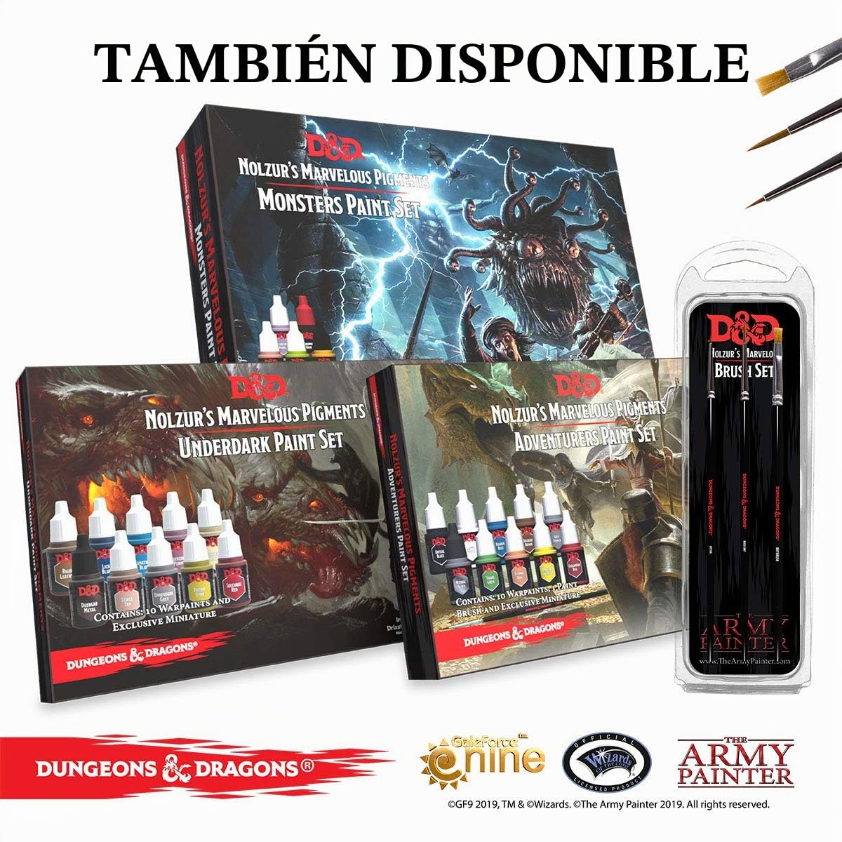 The Army Painter | Dungeons and Dragons | Nolzur’s Marvelous Pigments Undead Paint Set | 10 Pinturas Acrílicas y 1 figura miniatura Acererak