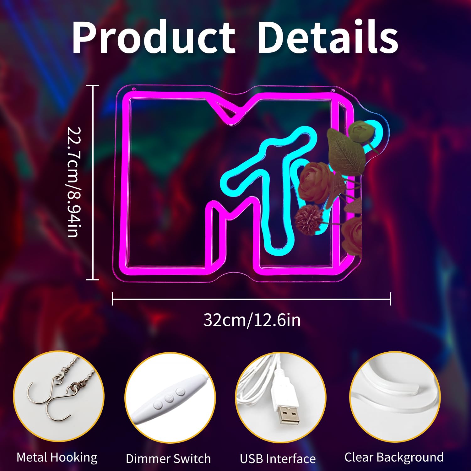 Musica Televisione Insegna al Neon Musica Luci al Neon per Decorazione Della Parete Dimmerabile USB Led Segno Lettera LED Neon Segno per Camera Da Letto Sala Record Musica Stazione