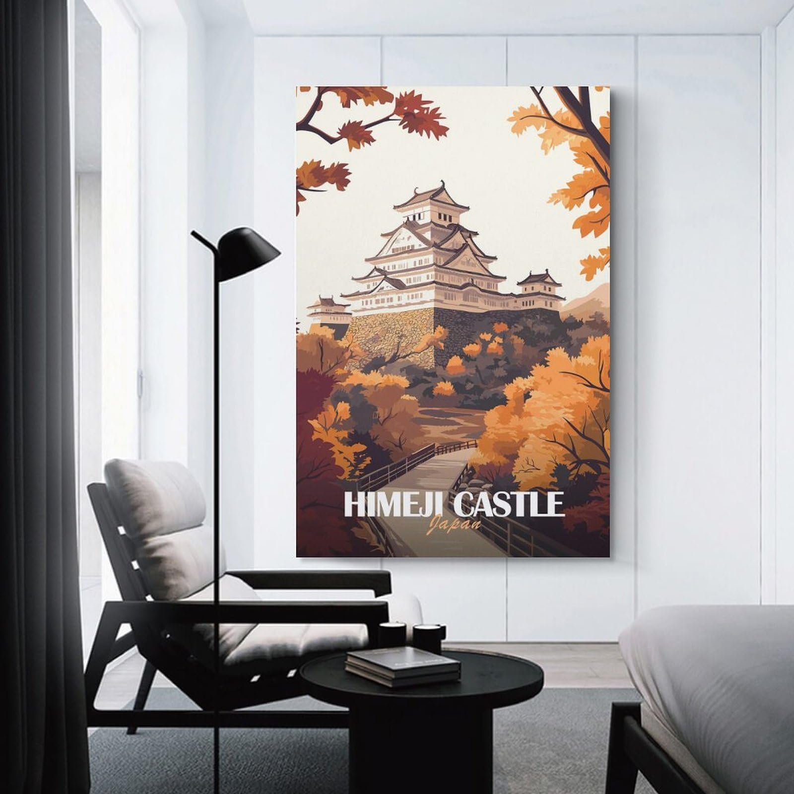 Junmoney Unframe-Style-1 Wall Picture Print Himeji Castle Japan, 16X24inch(40X60cm), For Wall Displays, Bedrooms Or Room Updates, Wall Decor Suited To Curated Displays