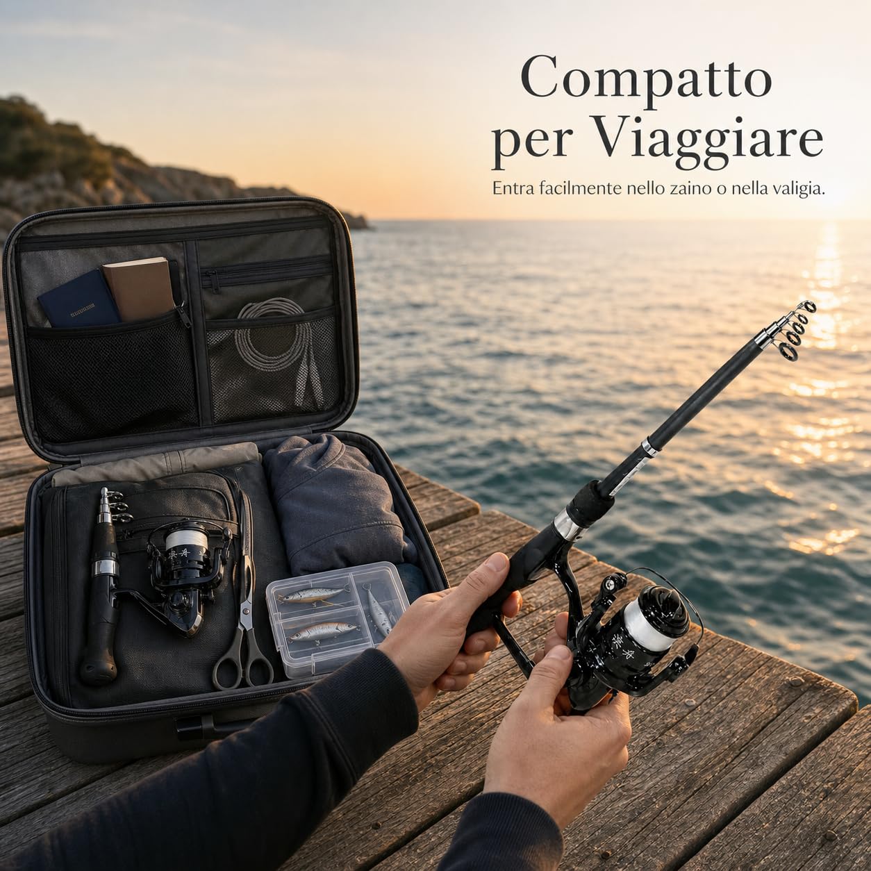 Canna da Pesca Telescopica Set Completo