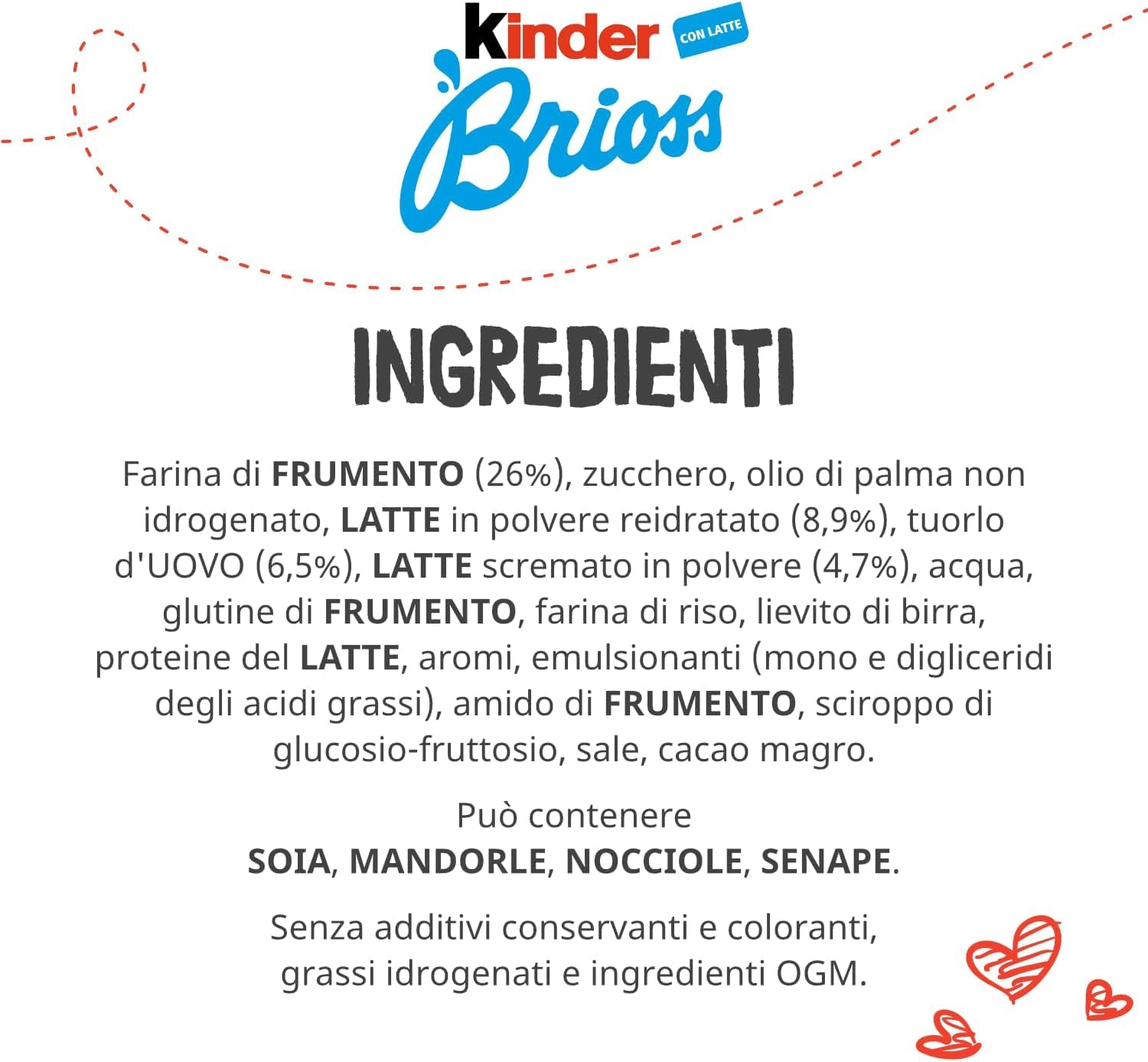 Kinder Brioss - 10 Snacks Schwammkuchen, natürlich zu 100% italienischer Milchfüllung, ausgezeichnet zum Frühstück und Snack, 3x 270 + Italian Gourmet polpa 400g