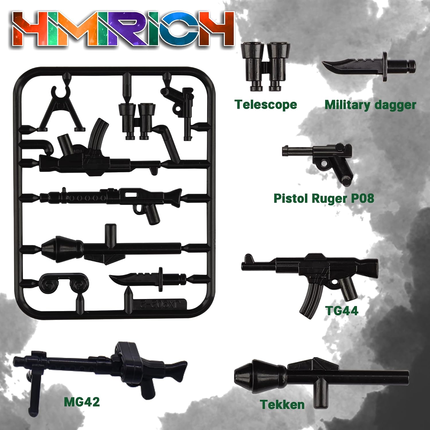 Military Weapons Pack Accessories Kits Toys, Army Equipment Gear WW2 Guns for Boys 6+, Compatible with Mini Figure of Major Brand(German-Weapons Toys) image 4