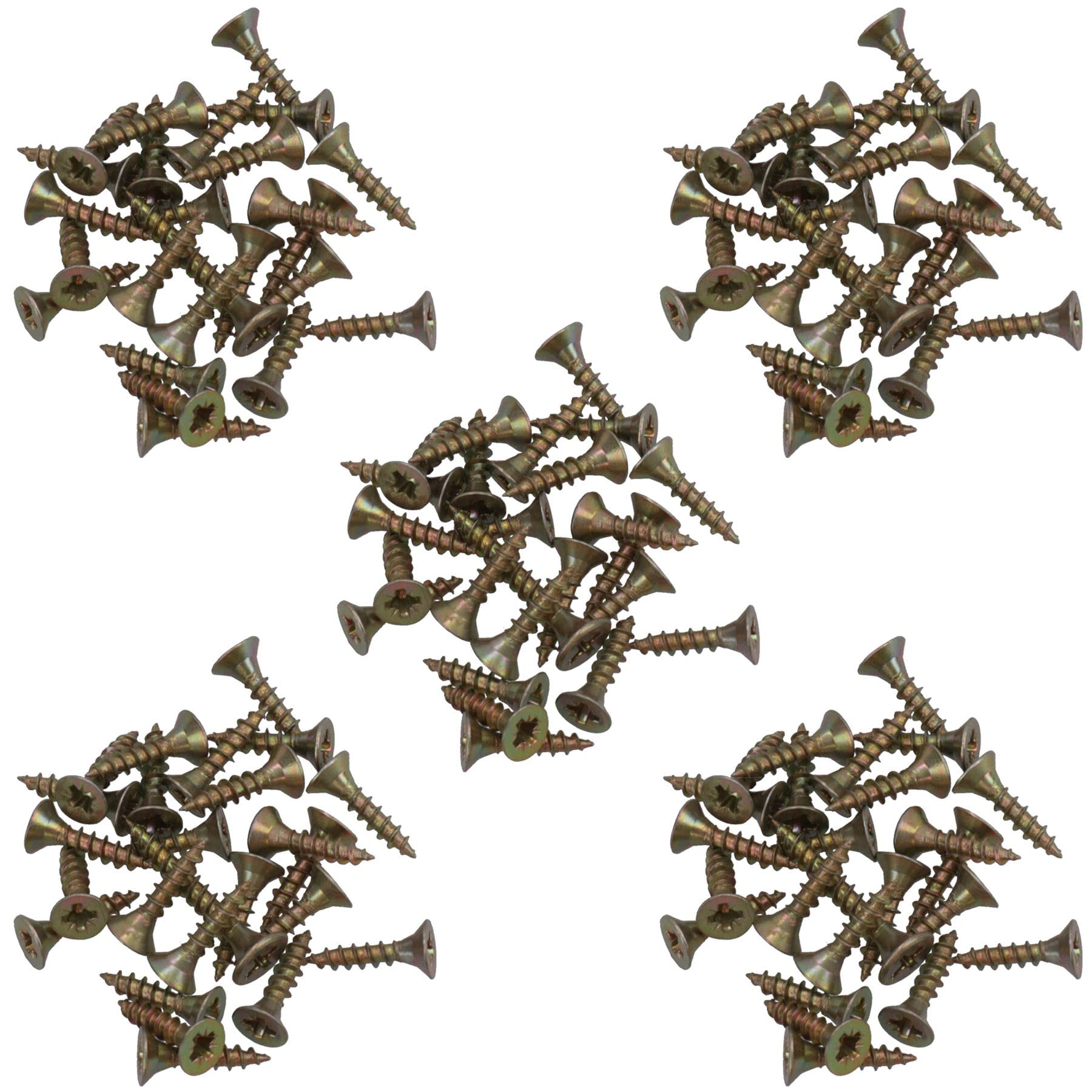 Ab Tools 3.5Mm X 16Mm Countersunk Wood Chipboard Screw Fasteners Pz2 Drive 130Pc