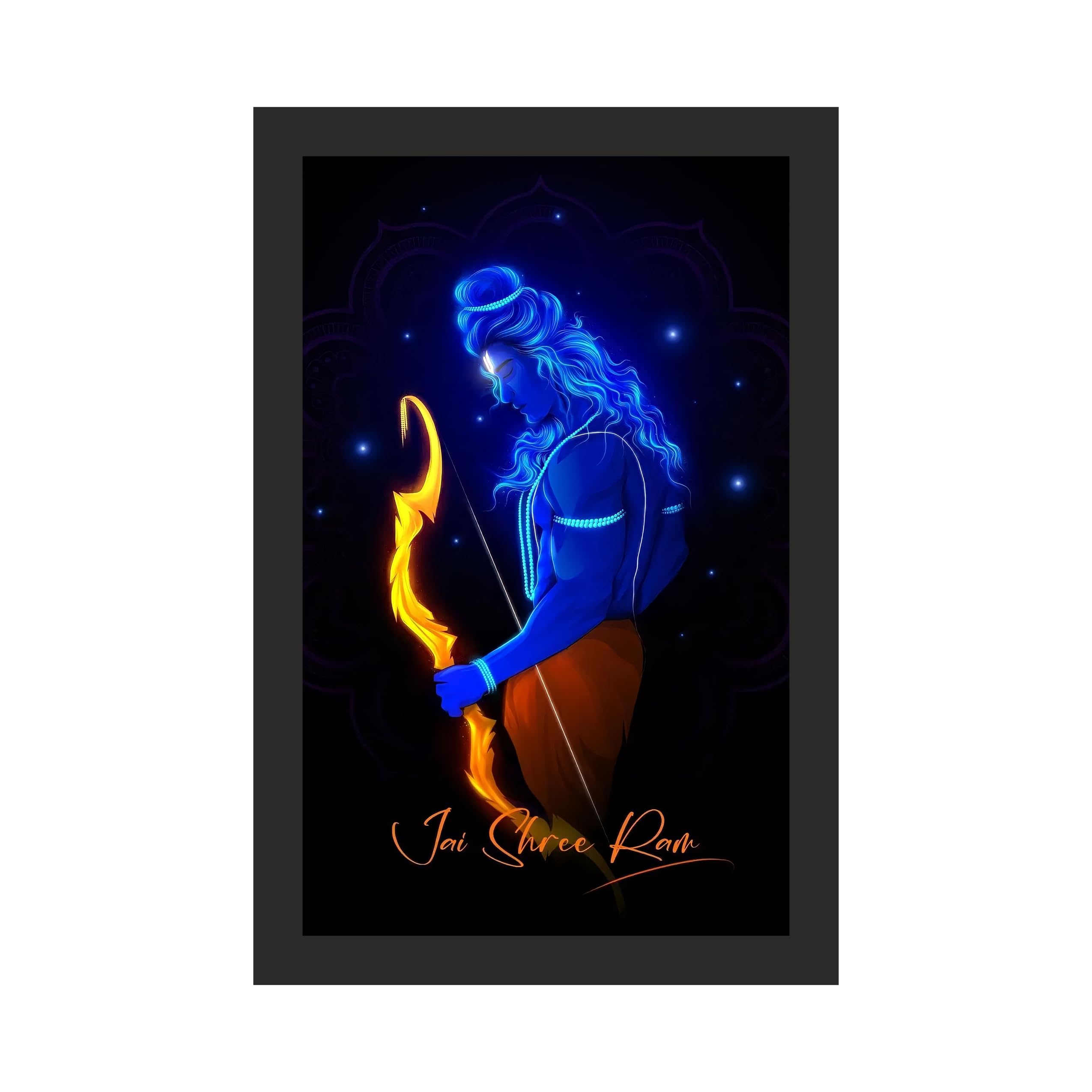 Lord Ram: Luminous Jai Shree Ram Art, 12x18 Inches