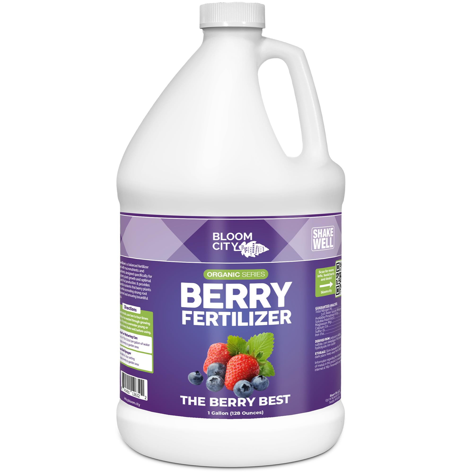 Bloom City's Organic Berry Best - Blueberry & Strawberry Fertilizer - Berry Organic, Gallon (128 oz)