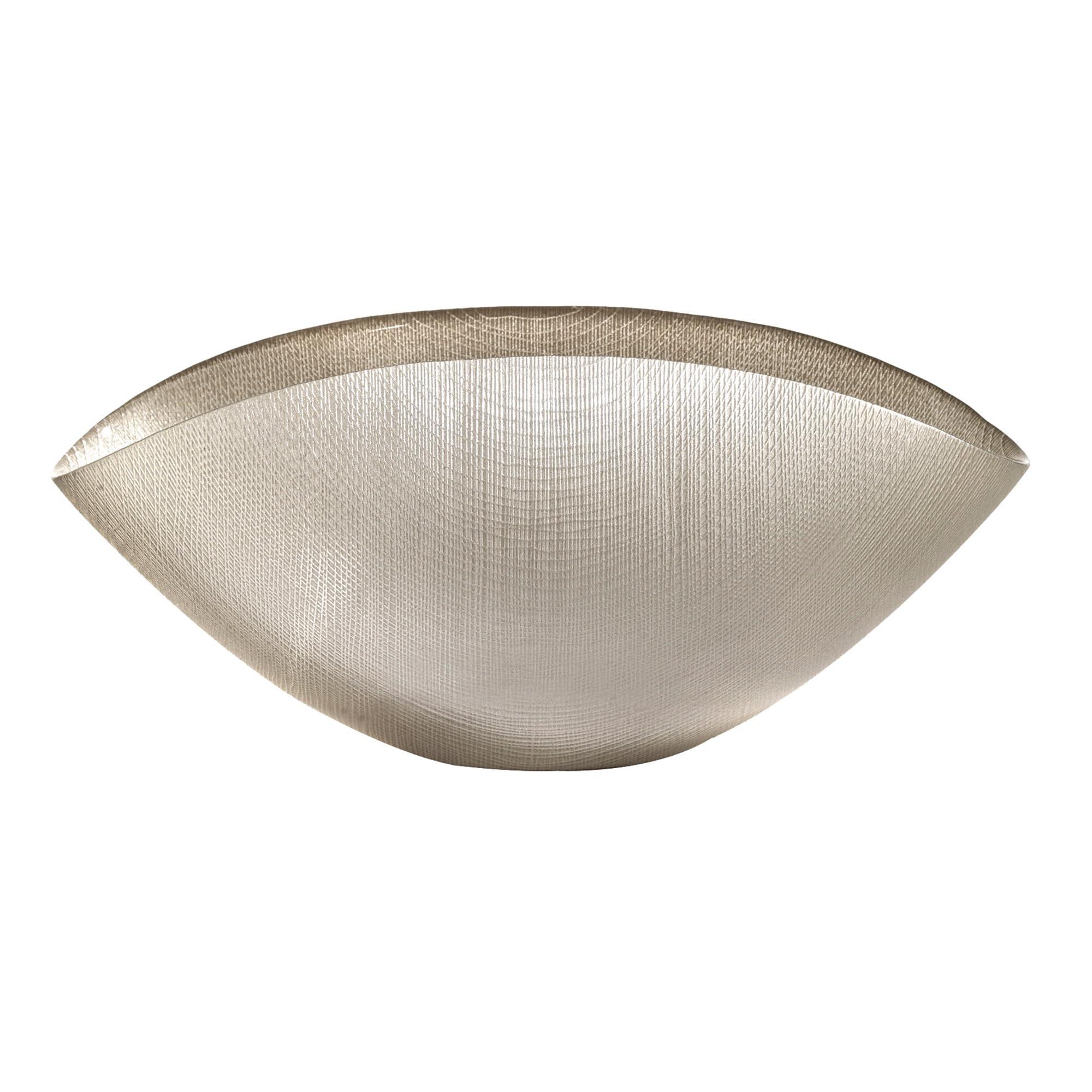 Onlylux Coppa Burano in Vetro Centrifugato Decorato a Mano - Centrotavola Decorativo 28 x 9,5 cm - Coppa in Vetro Artigianale per Arredo Casa - Beige Corda