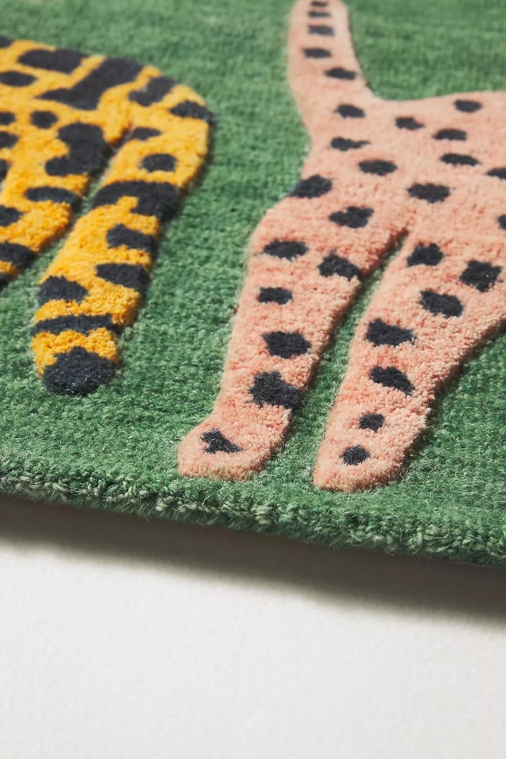 Harrods Hand-Tufted Jungle Safari Cat Area Rug - Soft and Stylish for Kids Room, 120 x 180 inches (Green, 5 x 8 Feet)