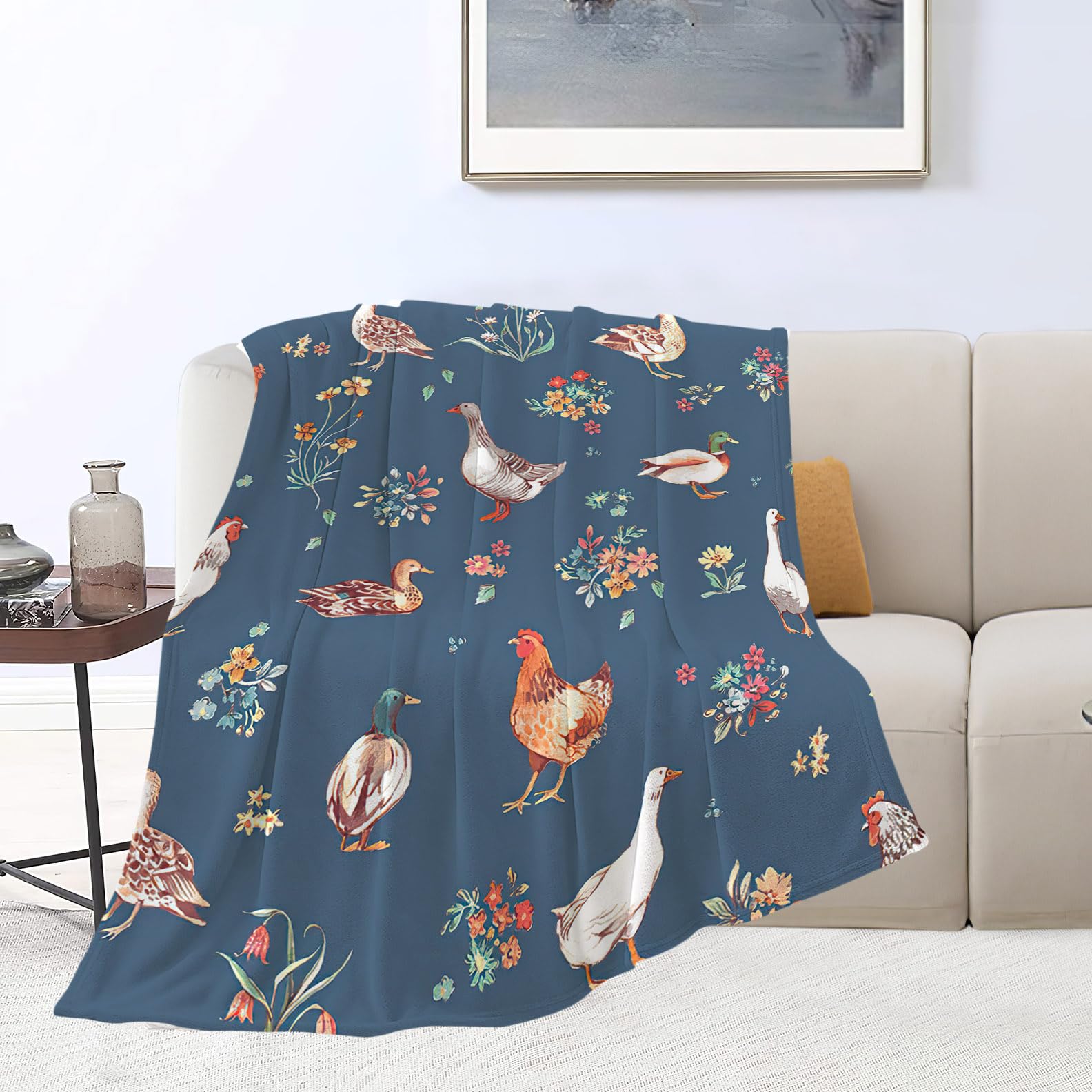 Coperta Flanella Morbida Coperta Con Galline In Rosso, Morbida Flanella Leggera Per Tutte Le Stagioni, Accogliente Decorazione Per La Casa Per Letto O Divano (200 X 150 Cm Coperta Per Divano E Viaggi
