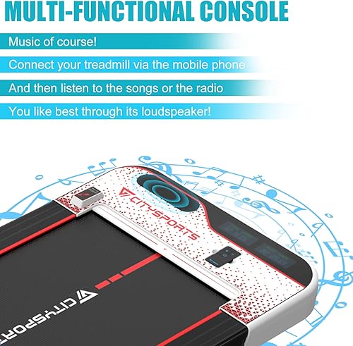 Miniatura 3 de CITYSPORTS Cintas de correr para el hogar, caminadora debajo del escritorio, almohadilla para caminar con altavoces de audio, control remoto delgado