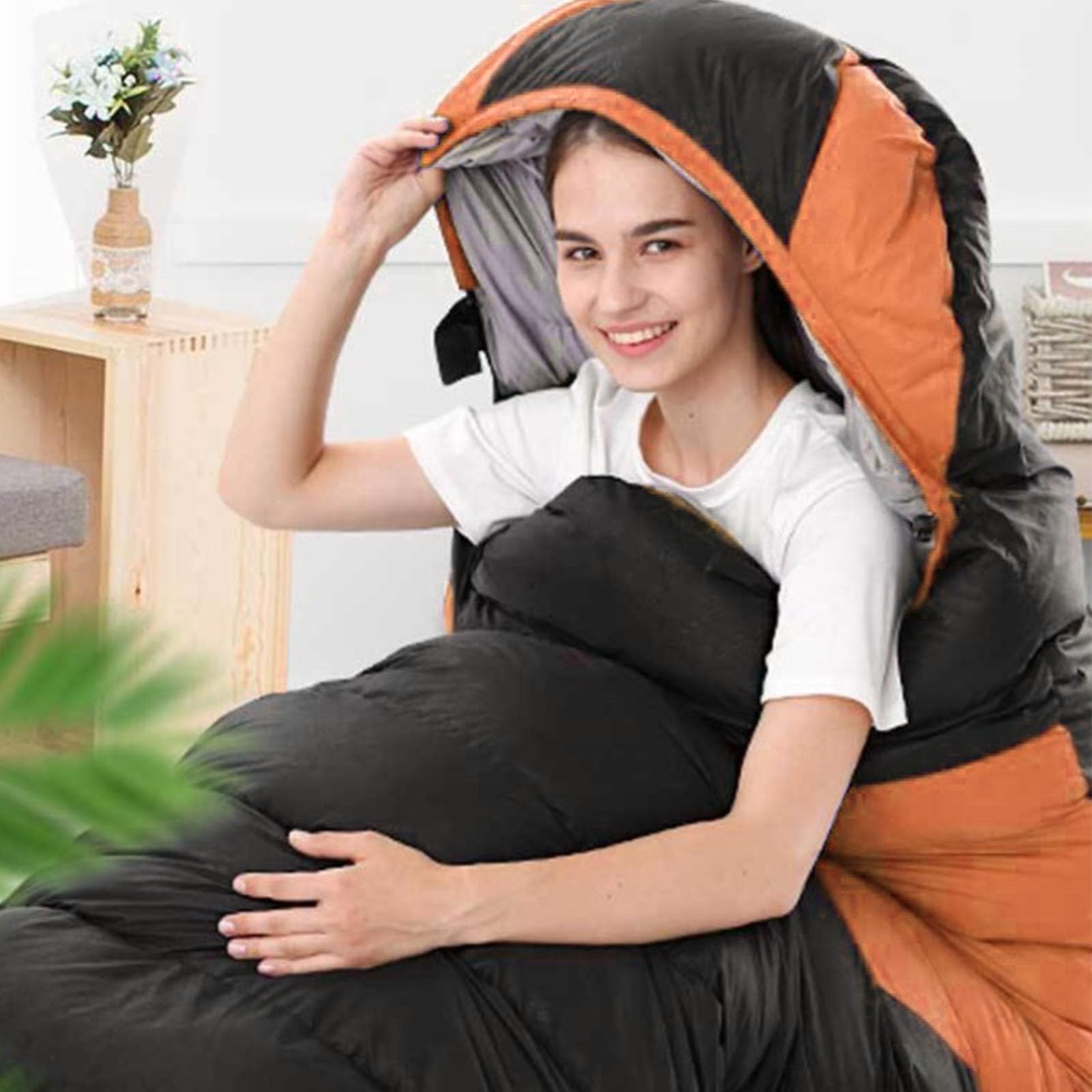 Elektrisch Beheizter Schlafsack, Hohle Baumwolle Für Den Außenbereich, Beheizte Schlafsackunterlage, USB-betriebene Beheizte Schlafsackunterlage, Camping-Schlaf-Heizunterlage, Beheizter Daunen-Baumwol Sport & Freizeit