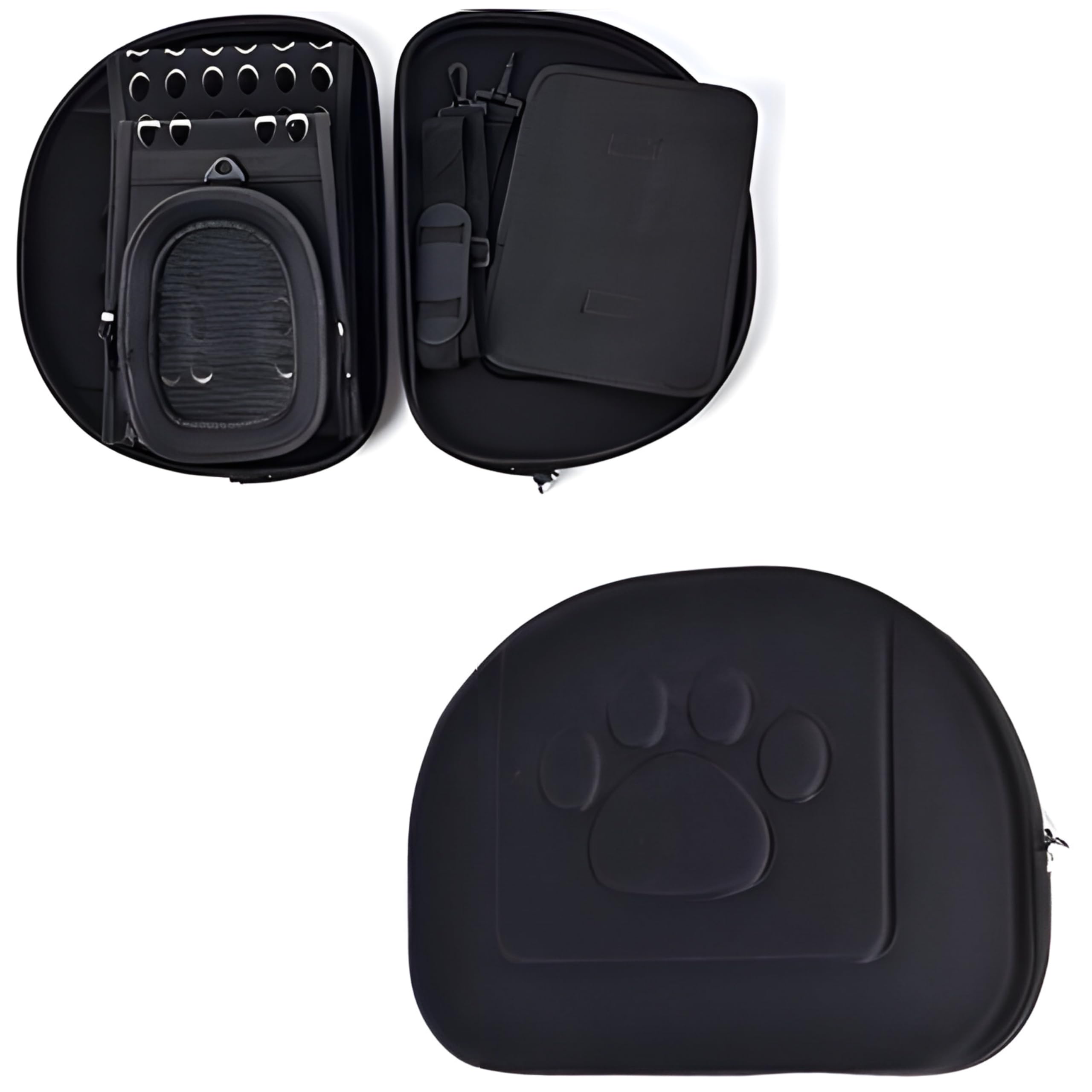 Retoo Sac de Transport, Cage de Transport pour Chat et Chien 43 x 32 x 27 cm - Sac de Transport Pliable pour Petits Chiens - Cage de Transport pour Chatons, Chiots et Lapins - Noir