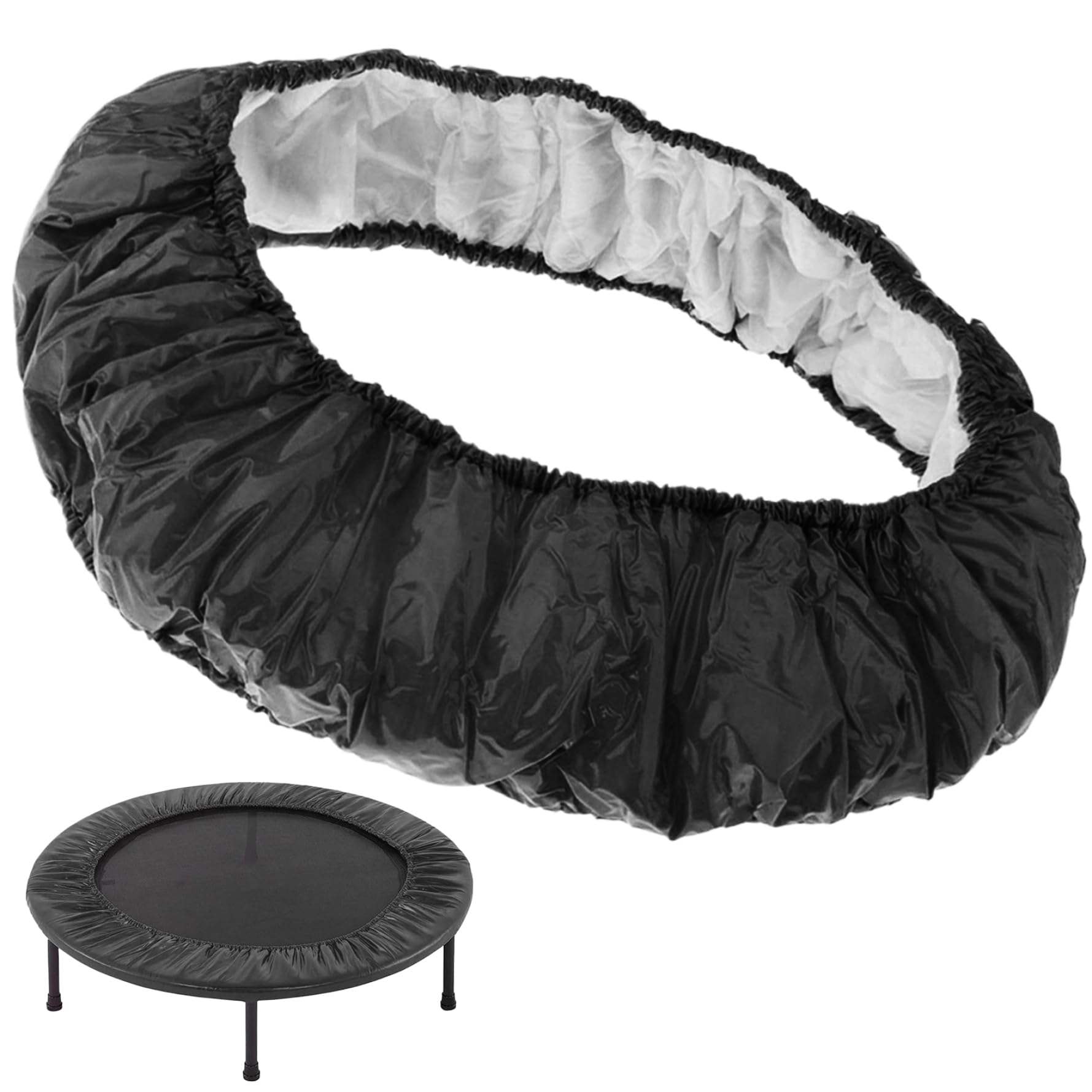 36 Inch 6 Hole Protective Trampoline Pad Replacement, Round Oxford Cloth Tear Resistant Mini Trampoline Spring Cover for Kids, Accessories, Black
