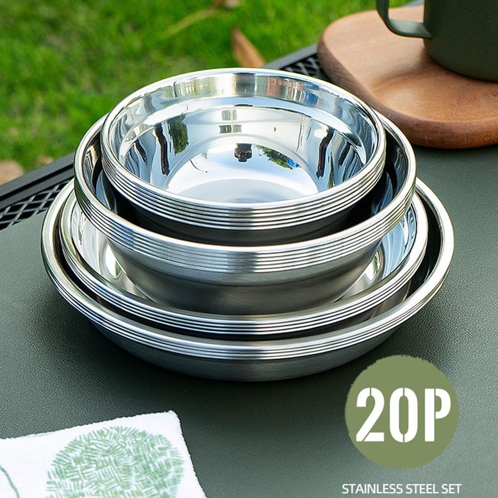 Set Couverts Camping Acier 20 Ultra-Léger Set Couverts Camping