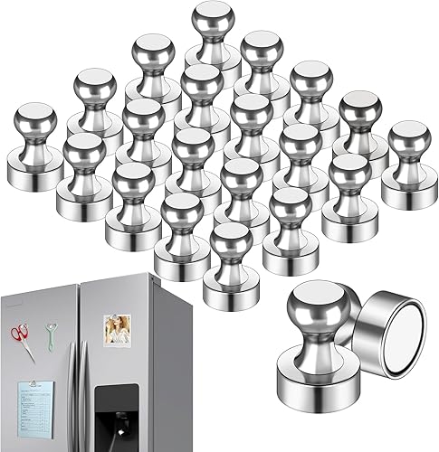 Miniatura 177 de Imanes para refrigerador, 20 unidades, imanes tipo chincheta de metal, dorados, ideales para pizarras blancas, oficinas, aulas o mapas