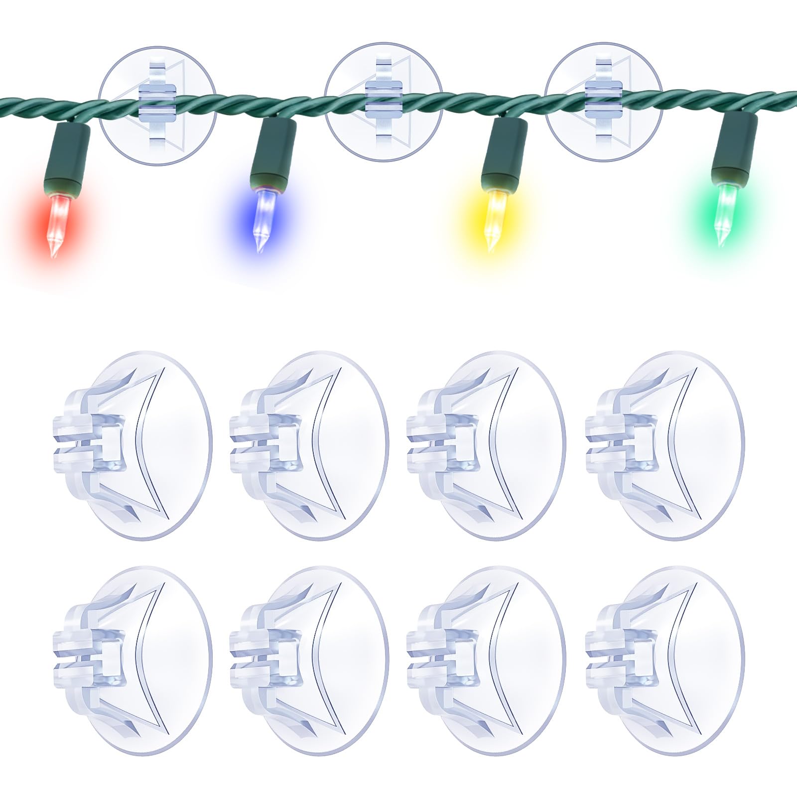Gcstnn Window Suction Hooks for Christmas Lights, 80 Packs Small Clear Window Suckers for Fairy Lights, Reusable Suction Cup Hooks Clips for Glass Windows Hanging Indoor Xmas Decorations