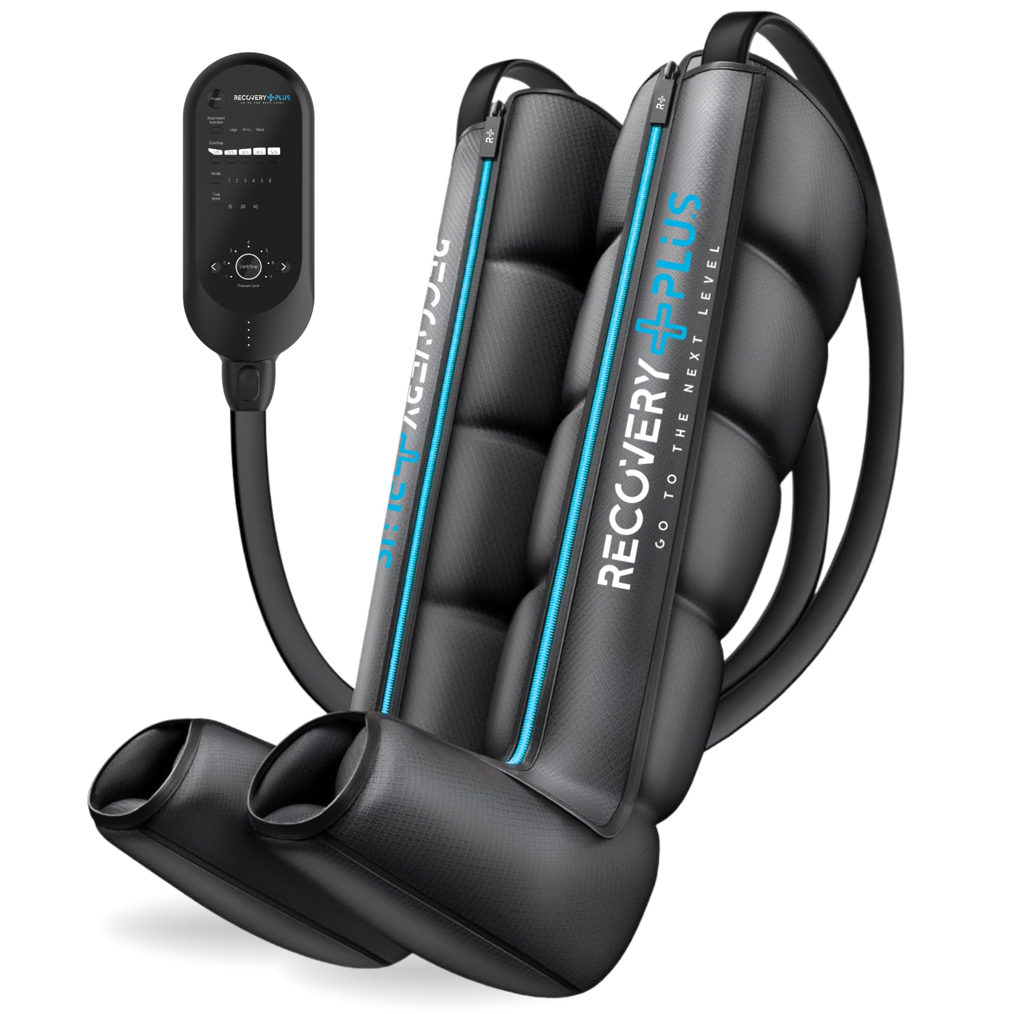 RECOVERY PLUS - RP 5.0 | Presoterapia para casa. Masajeador de pies y piernas. 6 modos de masaje. Hasta 230 mmHg. Favorece la circulación. Eficacia profesional. (Talla L)
