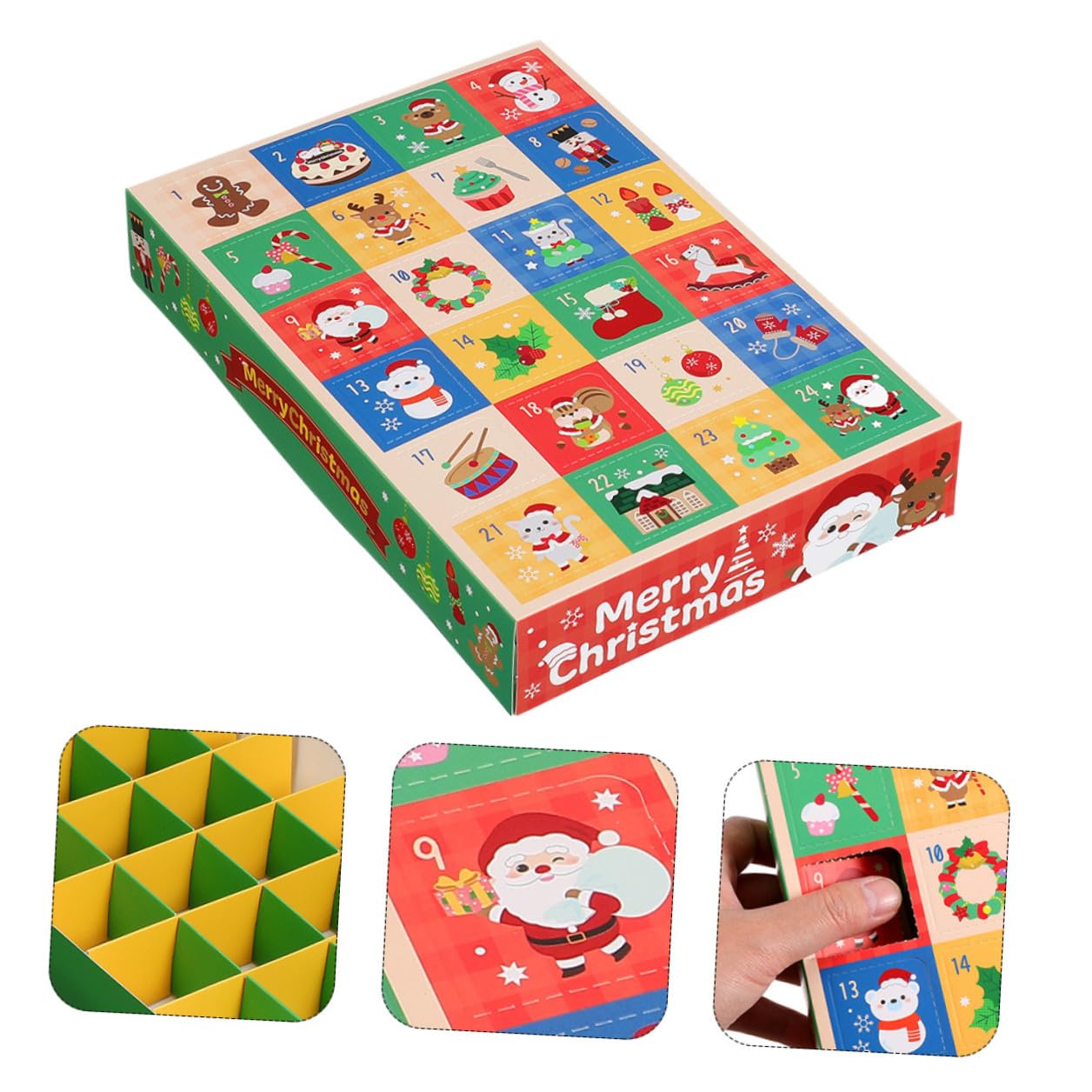 DECORNIJIA Adventskalender mit 24 Fächern und 15 Geschenkboxen zum Befüllen Selbstgemacht Weihnachtskalender für Kinder und Familien Robuste Papierboxen für Weihnachtsaktivitäten
