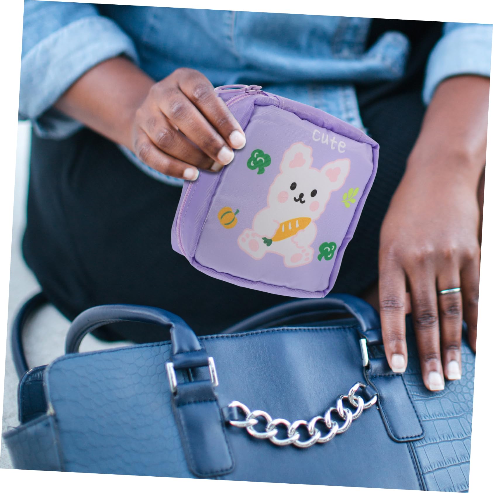 4 set Borsa Per Il Trucco Con Ragazza Dei Cartoni Animati Assorbenti Igienici Piccoli Sacchetti Per Monete Pratici Per Il Ciclo Mestruale Borsa Portaoggetti Per 4 pezzi * 4
