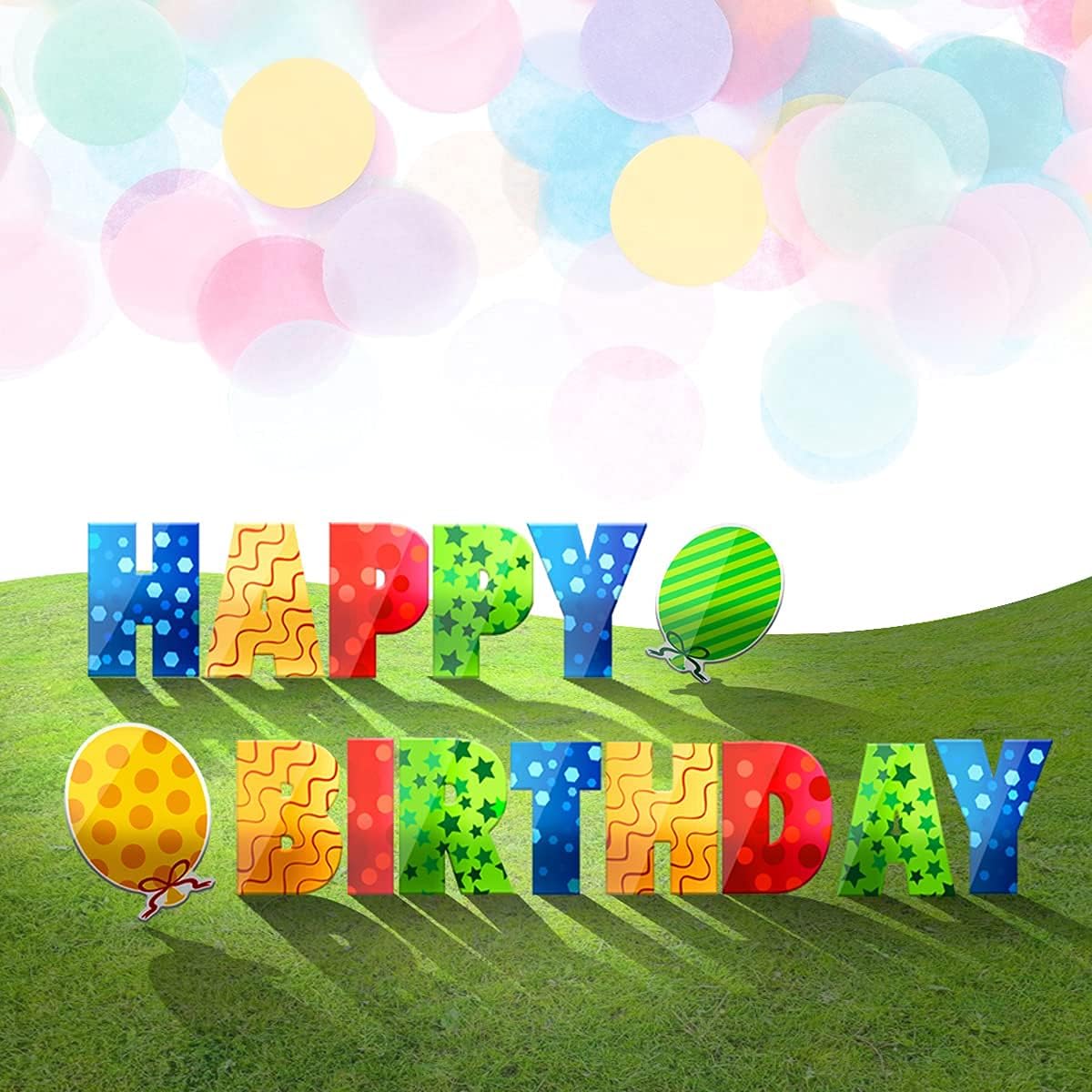 Krafty Box Happy 15" Birthday Yard Signs with Stakes Colorful Letters with DIY Signs Weatherproof Corrugated Large Personalized Decorations for Outdoor Celebrations : Patio, Lawn & Garden