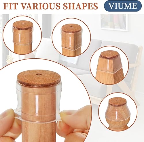 Miniatura 44 de 24 protectores de suelo para patas de silla para suelos de madera dura, cubiertas de silicona para proteger suelos de baldosas de madera, parte
