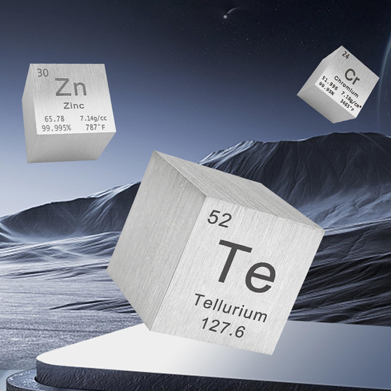 Cubes Élémentaires Cubes de Densité pour la Science 0.39in/10mm 9pcs Set pour les Collections d’Éléments le Matériel d’Expérience de Laboratoire-Ni Cu Zn Y Zr Nb Mo Sn Sb