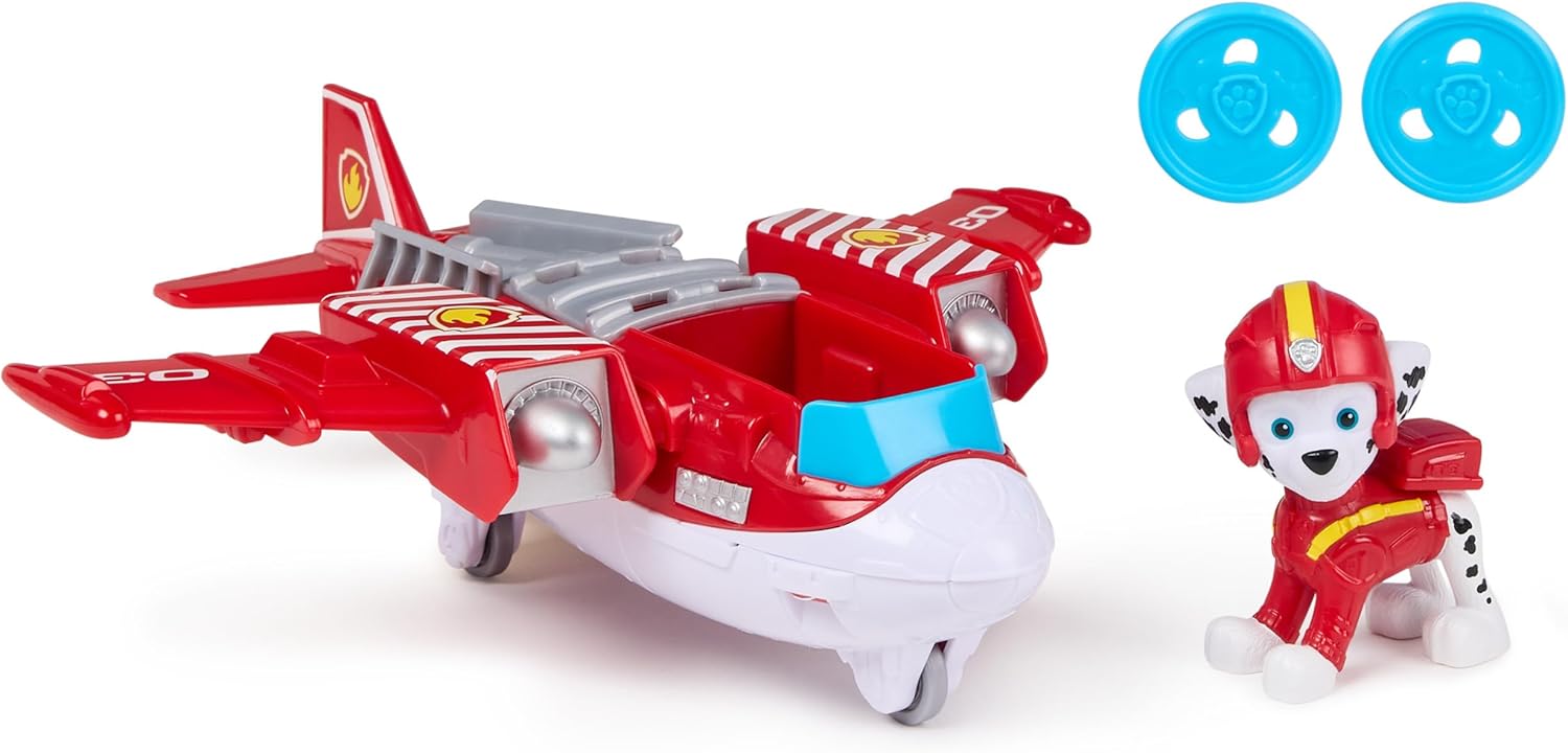 Paw Patrol Air Rescue Marshall Fire Fighter Rescue Plane with Launcher and 2 Bullets, Toys for Boys and Girls Ages 3+