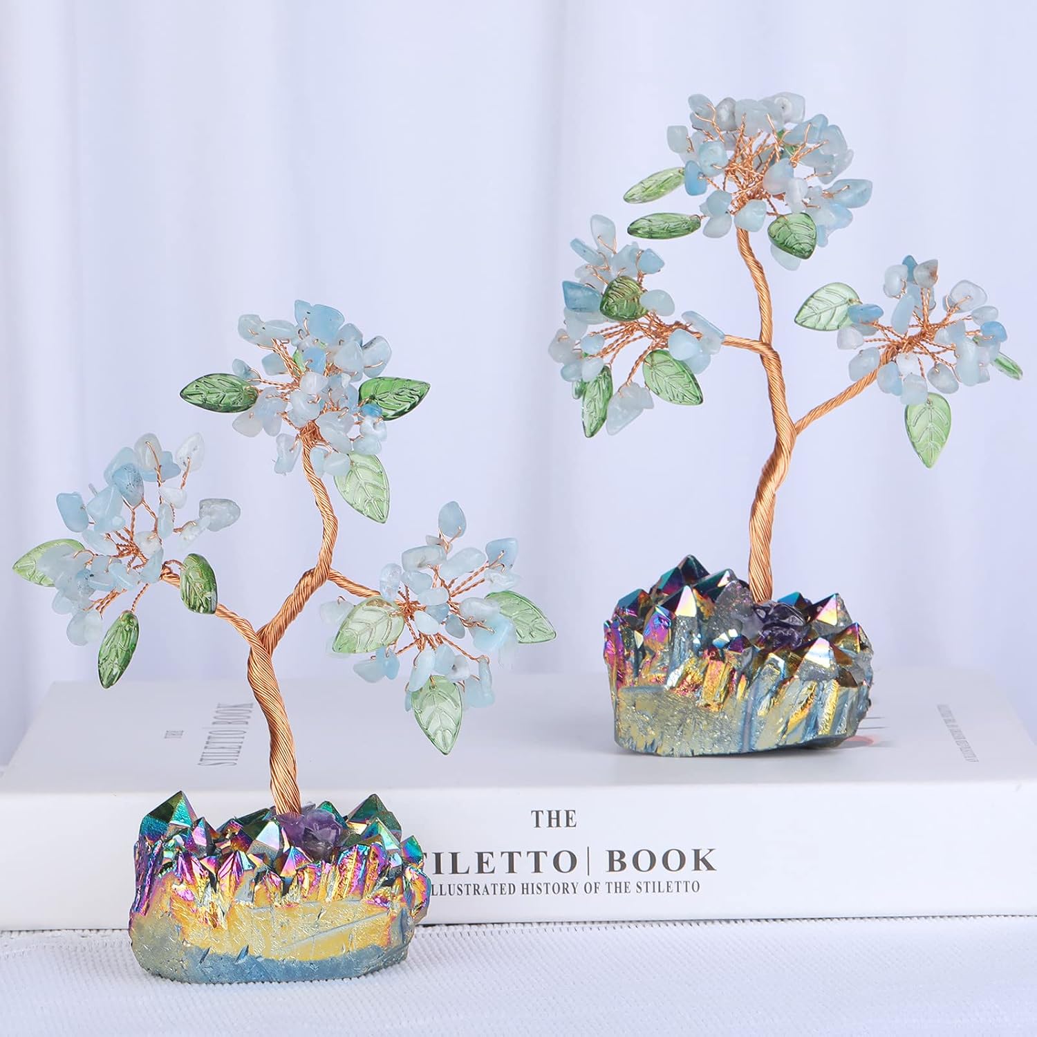 mookaitedecor Healing Crystal Tree with Rainbow Titanium Cluster Base image 4