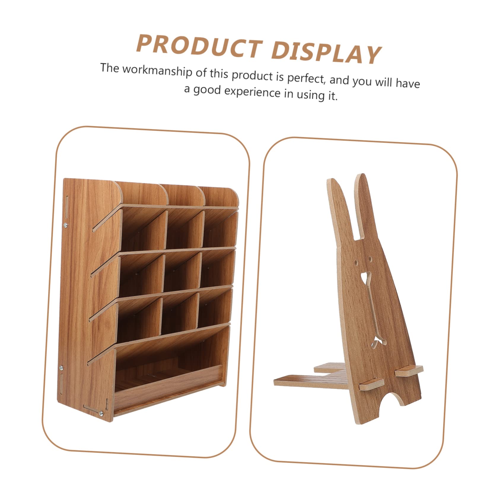 STOBOK Elegante Portapenne in Legno Per Scrivania Organizer Multifunzionale Per Cancelleria Con Bordi Arrotondati E Lisci in Legno Di Ciliegio