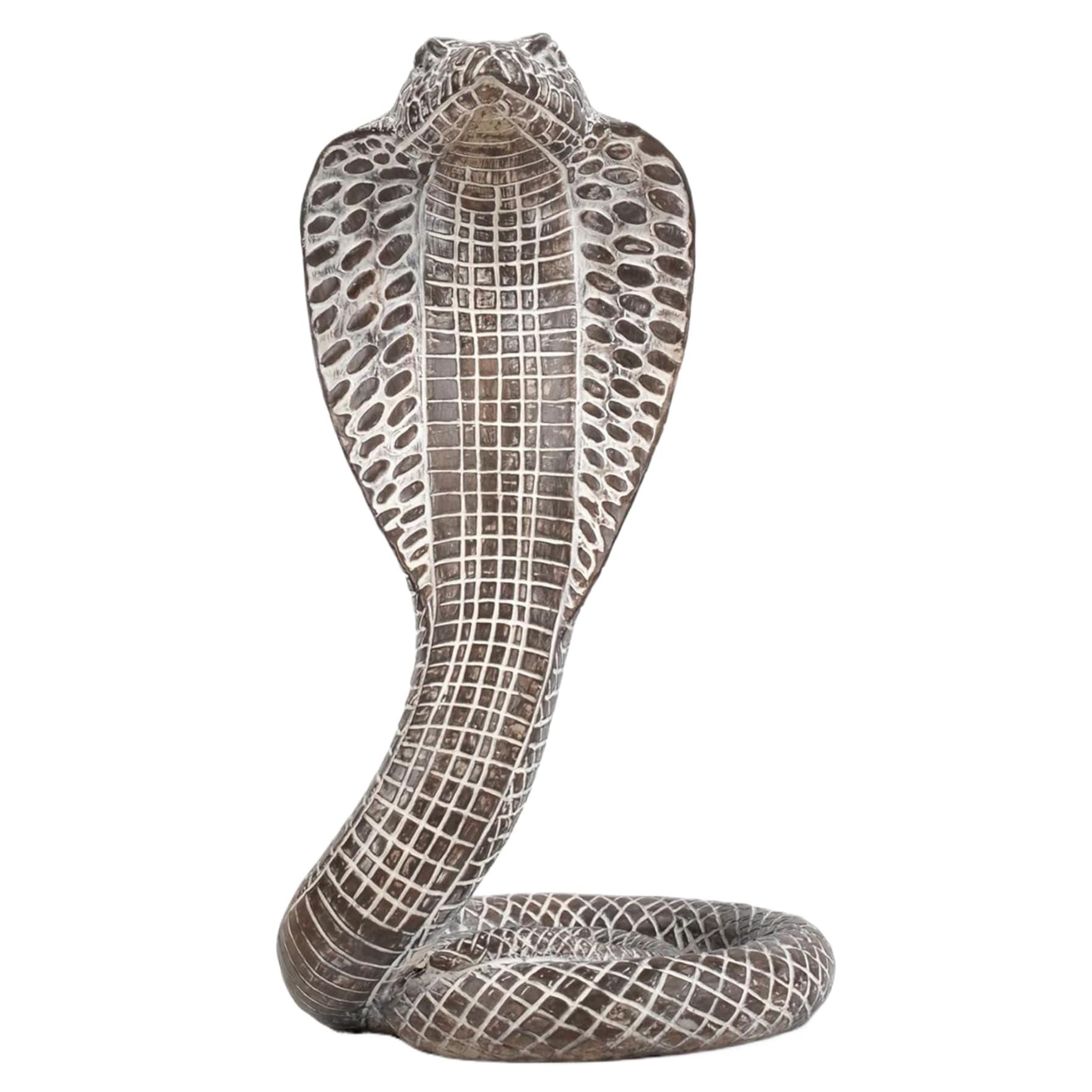 Figurine serpent résine statue cobra gris ornement table zodiaque chinois déco maison bureau