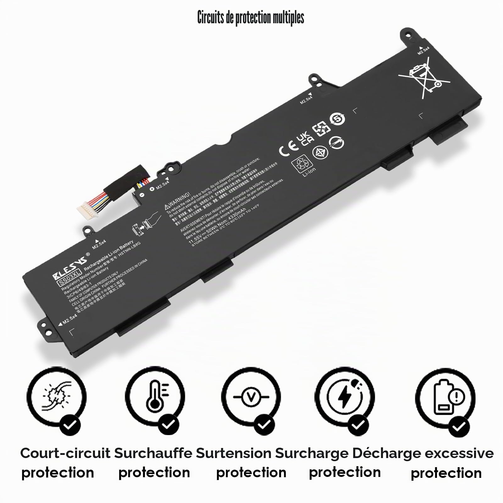 BLESYS SS03XL 933321-855 Batterie pour HP EliteBook 840 G5 840 G6