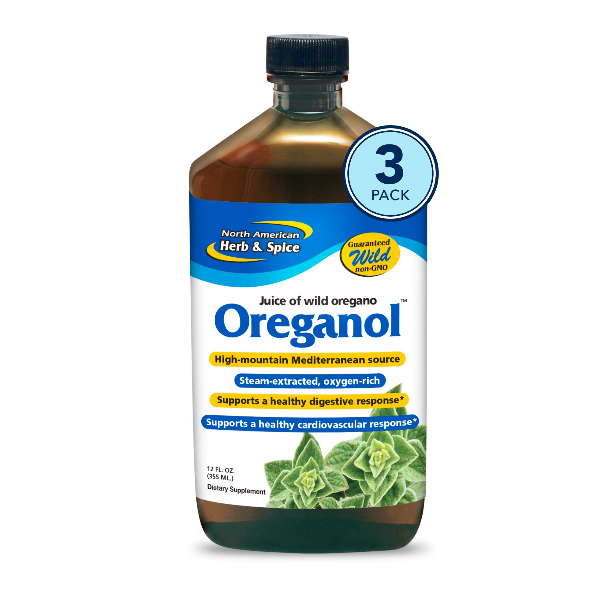 NORTH AMERICAN HERB & SPICE Oreganol P73 Juice - 12 fl oz - Pack of 3 - Wild Oregano Oil - Heart & Digestive Health - Kidney, Pancreas & Liver Support - Non-GMO - 173 Total Servings 12 Fl Oz (Pack of 3)