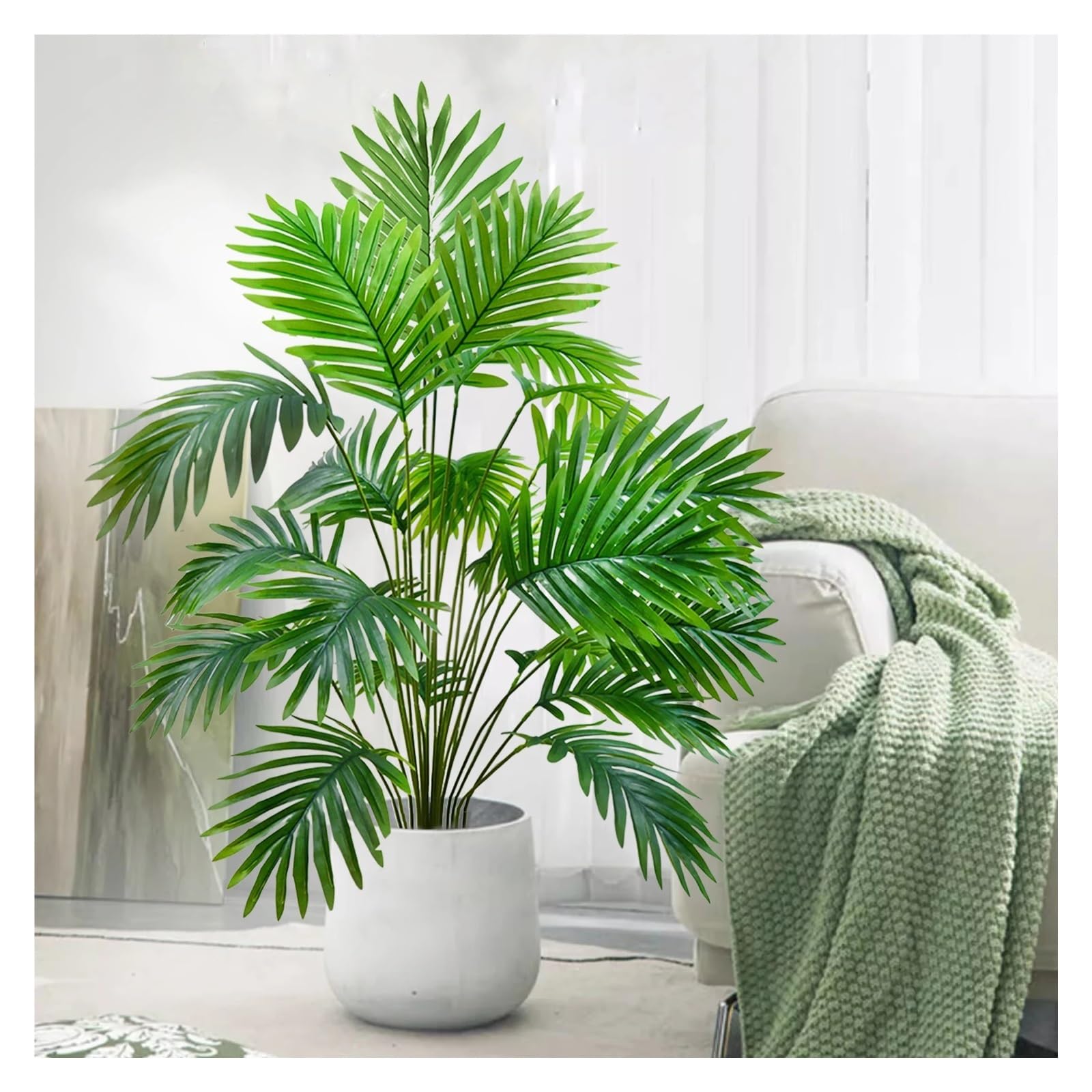 Pianta Finta Cadente Rami di foglia di palma in plastica verde pianta finta tropicale di grande palma artificiale da 60-120 cm adatti for la decorazione domestica(SWK6-24Y-125-T13)