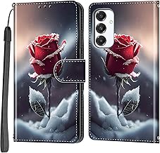 Cover for Samsung Galaxy A16 4G / A16 5G, Shockproof Flip Case Leather Book Wallet Case with Card Slots Case Rose