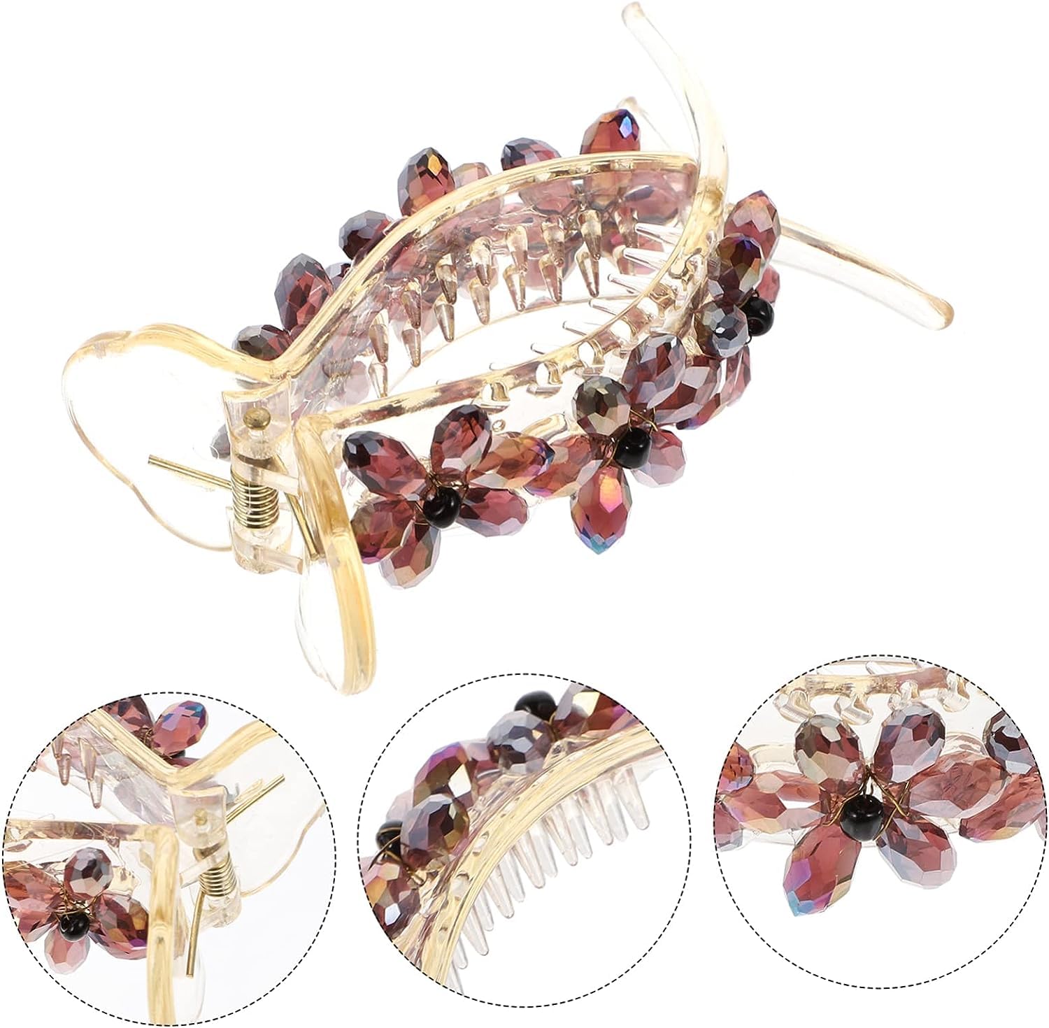 4 Stück Haarspangen für französische Haare, Haarspangen mit Diamant, mittlere Größe, Haarnadel für Damen, Retro-Haarspangen für große Krallen, Haarspangen für mittlere Haare, Fermagl