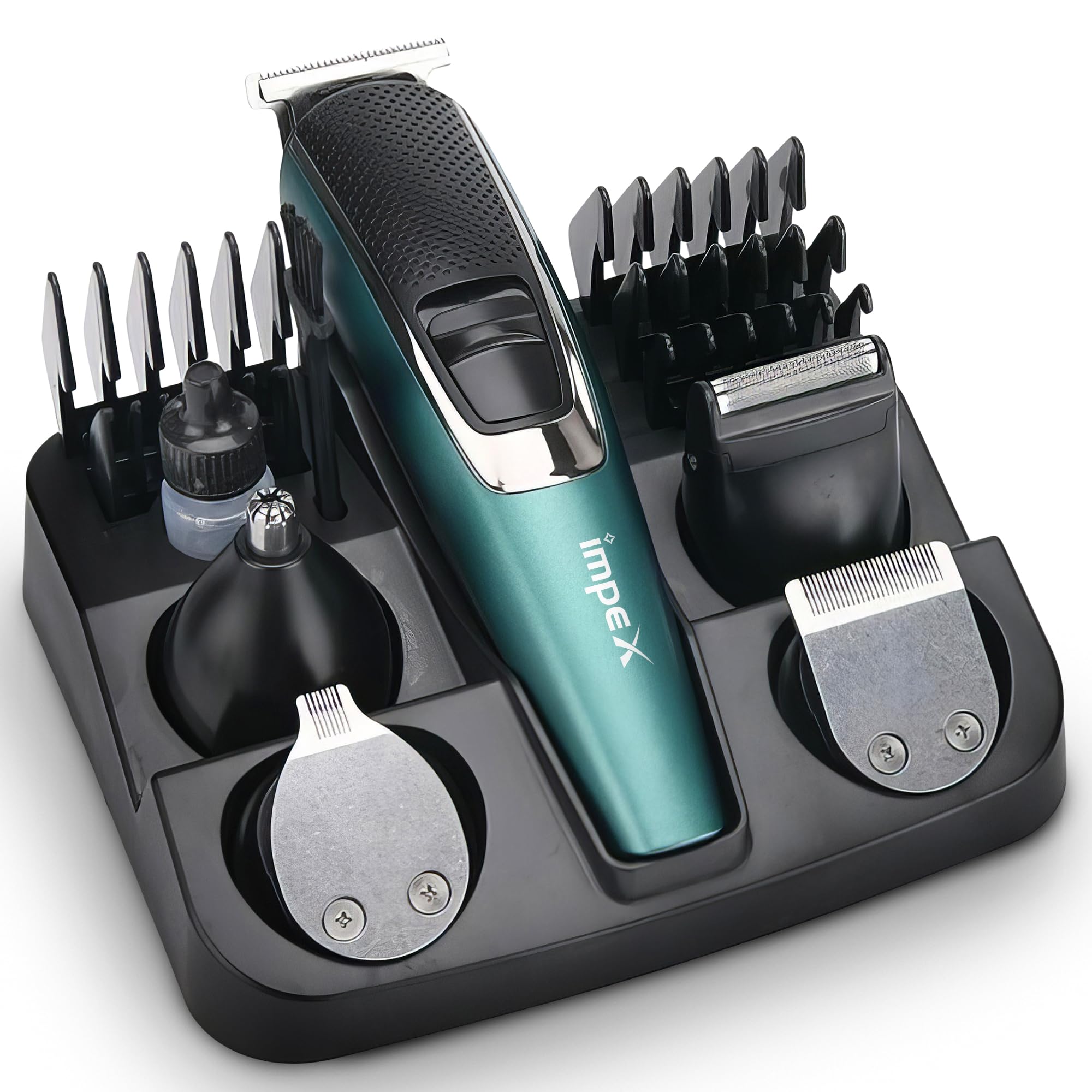 Impex Trimmer 11 in 1 (Grooming Kit GK 403) - Cordless Hair Clipper, Nose Trimmer, Precision Trimmer, Micro Shaver, 600mAh Ni-Cd Battery, USB Rechargeable, 5 Size Comb Attachments, 50 min Use