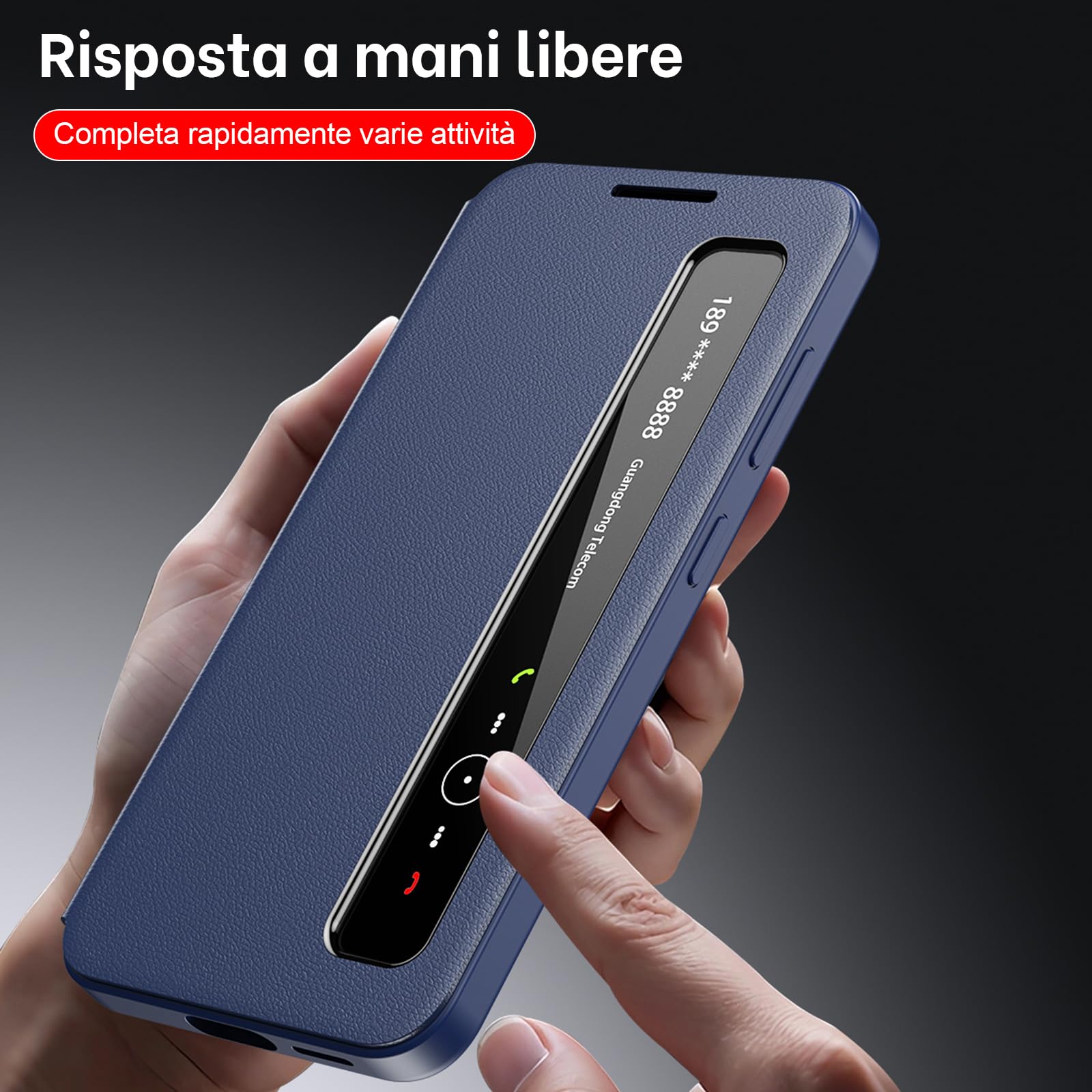 Cover per Samsung Galaxy S26 Ultra Custodia Pelle Portafoglio Flip a Libro con Porta Carte Slot Funzione Supporto Clear View Antiurto Caso Protezione Custodia per Samsung S26 Ultra 5G Case Blu