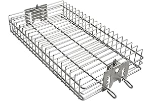onlyfire 6042 BBQ Stainless Steel Flat Spit Rotisserie Grill Basket
