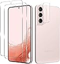 Galaxy S22 Tempered Glass Screen Protector + Camera Lens Protector [ 2 + 2 Pack ][Case Friendly] [Anti-Scratch] [Ultrasonic Fingerprint Unlock] Clear HD Glass Protective Film for Samsung Galaxy S22