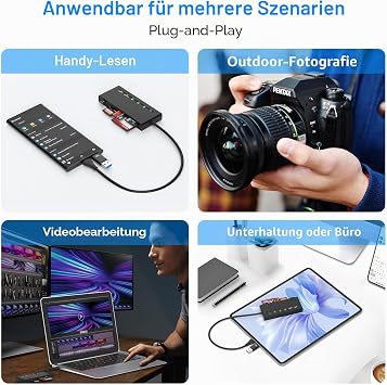 USB C USB 3.0 Card Reader 7 in 2 XD Card Reader USB C for CF SD XD MS TF Micro SD SDHC SDXC UHS-I Card 5 Gbps Sony Memory Stick Pro Duo Adapter M2 Card Reader Read 5 Cards Simultaneously