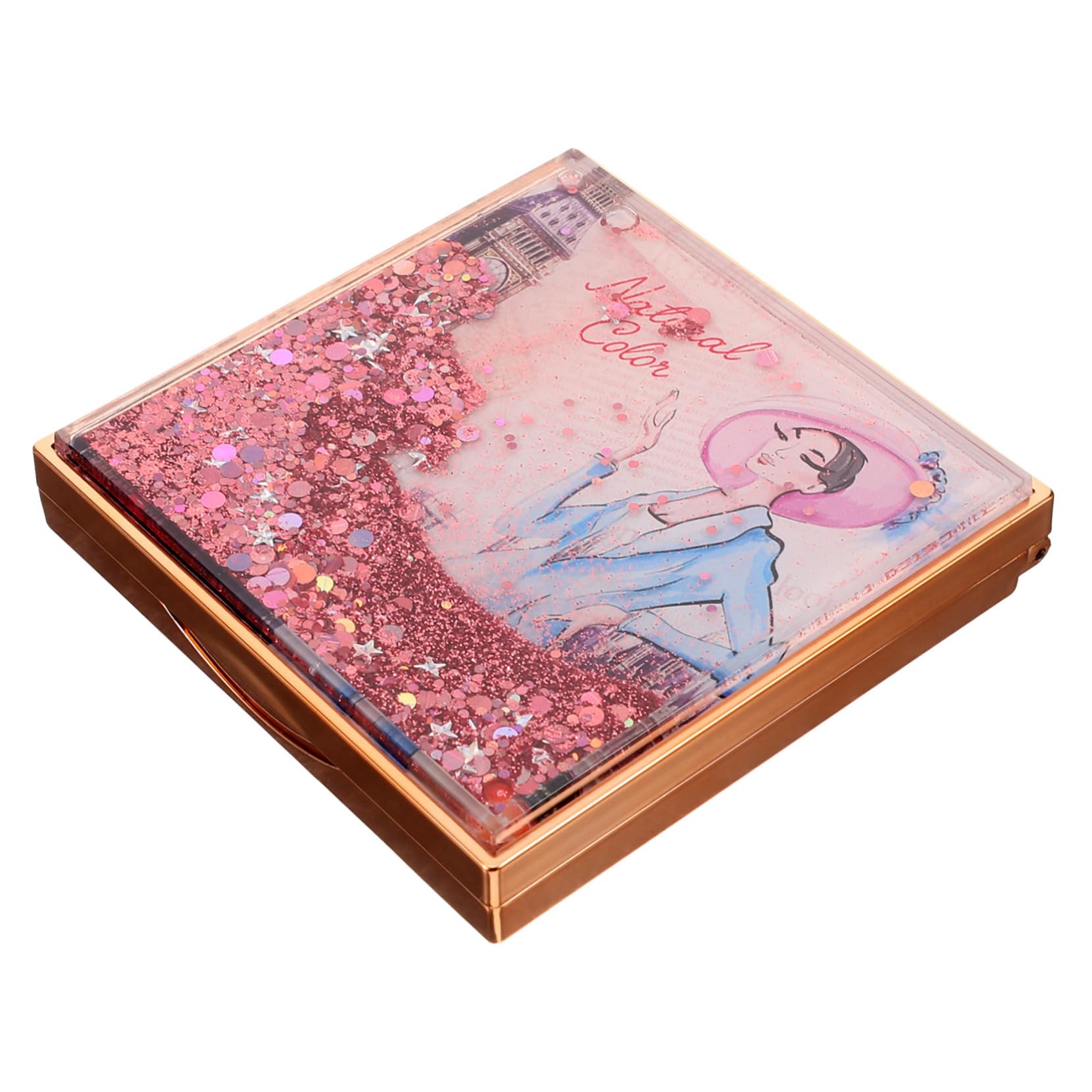 Healvian 5pezzi Palette Ombretti Vuota Con Scomparti Scatola Per Ombretti Design Sequins Quicksand Per Organizzazione Make-up e Viaggi e Leopardo