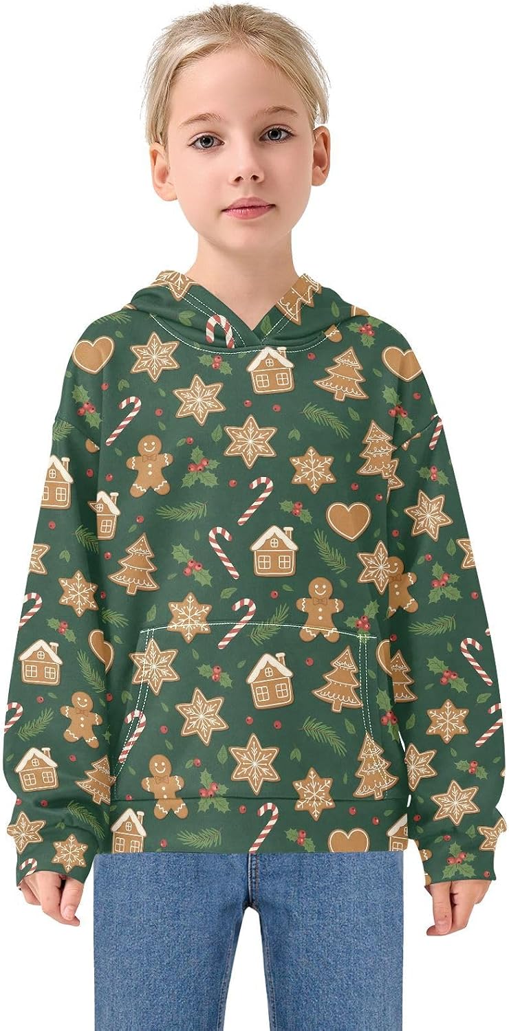Christmas Gingerbread Toddler Girls Pullover Hoodie Sweatshirt 4-14Y A2308767