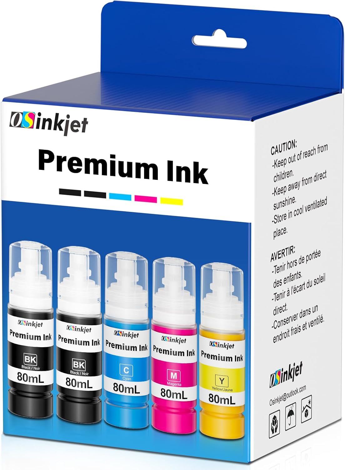 Ink Refill Bottles Compatible for Epson 522 Ink Refill Bottles Combo Pack Fits ET-2720 ET-2800 ET-2803 ET-2400 ET-2840 ET-4800 ET-4700 ET-4810 Printer(2BK C M Y)
