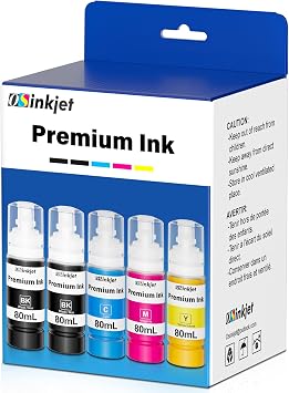 Ink Refill Bottles Compatible for Epson 522 Ink Refill Bottles Combo Pack Fits ET-2720 ET-2800 ET-2803 ET-2400 ET-2840 ET-4800 ET-4700 ET-4810 Printer2BK C M Y