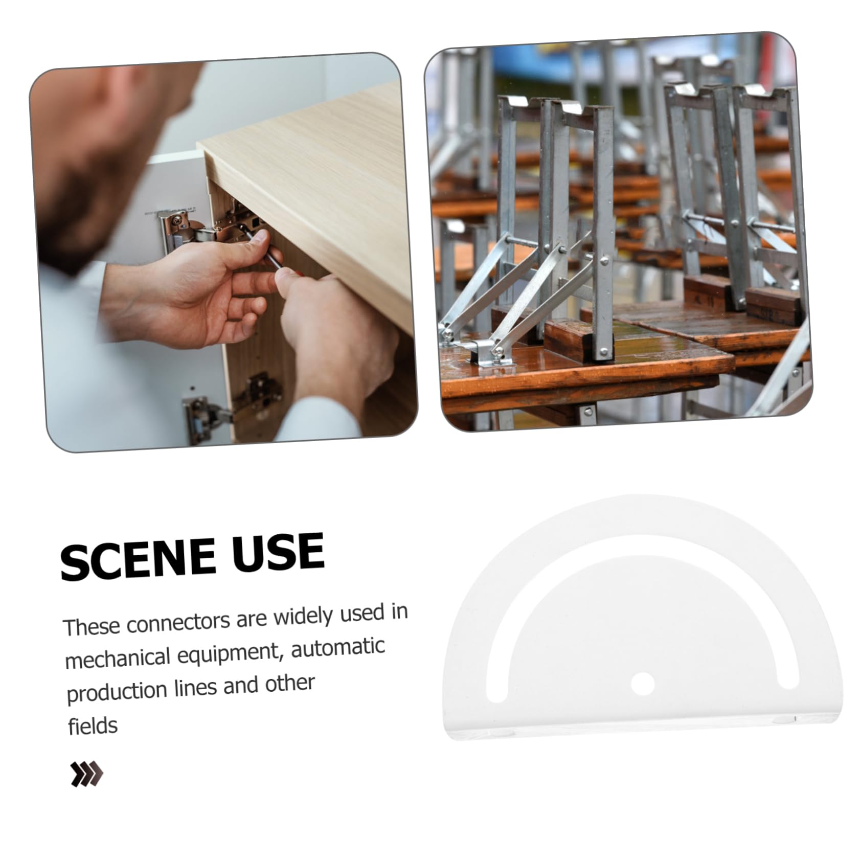 Garneck Aluminum Profile Plate Connector Semicircle 180 Degree Adjustable Joining Plate for Wood and Metal