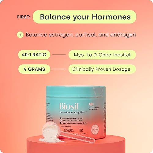 Miniatura 4 de Biosil HerHarmony Beauty Blend - 5.9 oz - Hormona, fertilidad y apoyo menstrual, salud de la piel, el cabello y las uñas, proporción ideal 401 de