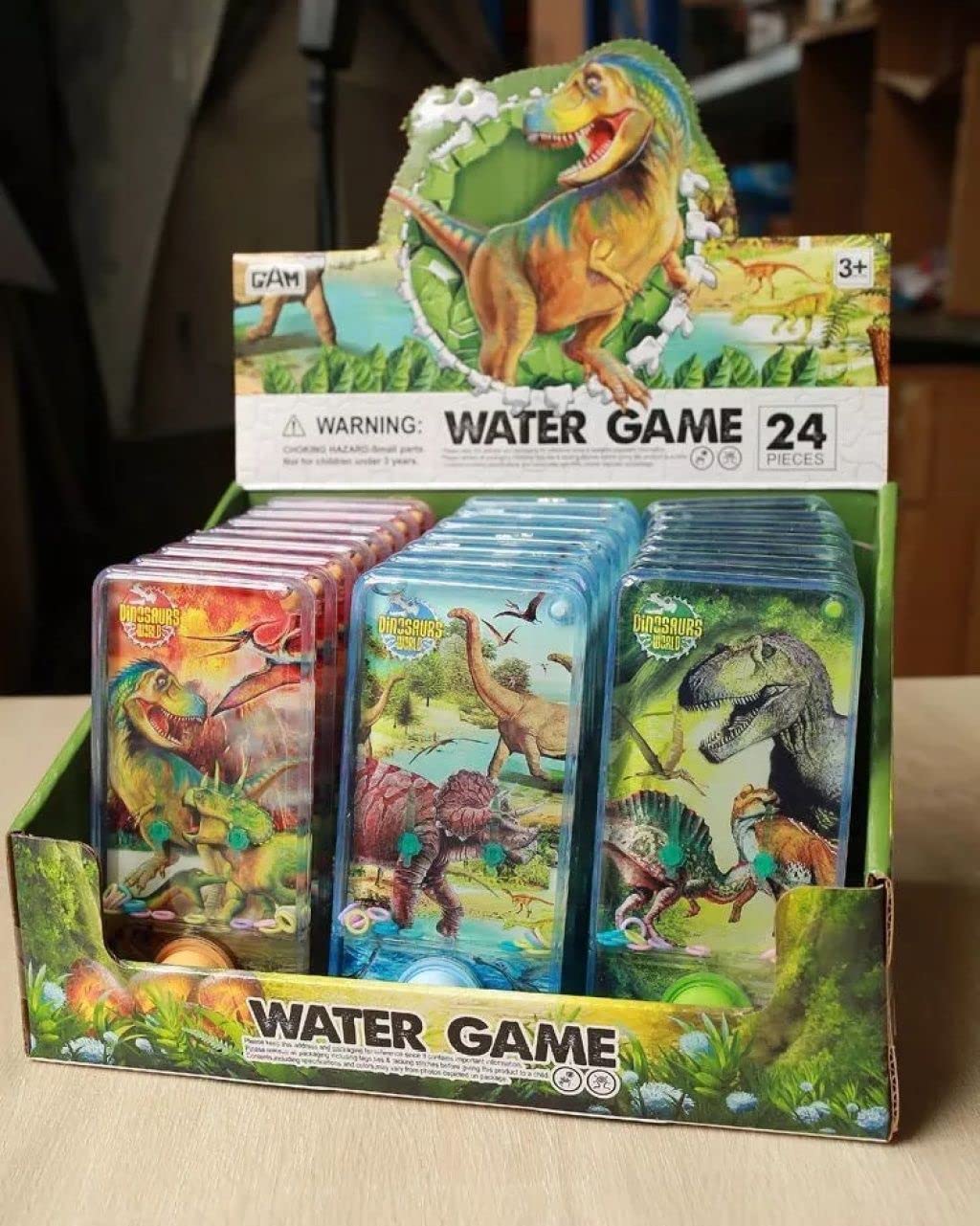 Makio Mini Water Games - Ring Water Games for Girls and Boys - Travel Skill Game - Water Gem - Aqua Play (Tyrannosaurus Rex Orange) - Image 4